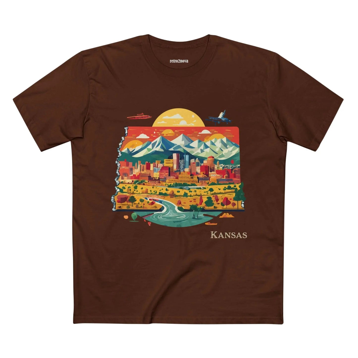 Kansas State Shirt Unisex Premium Cotton Tee Retro2Nova Art Collection With Soft Breathable Comfort