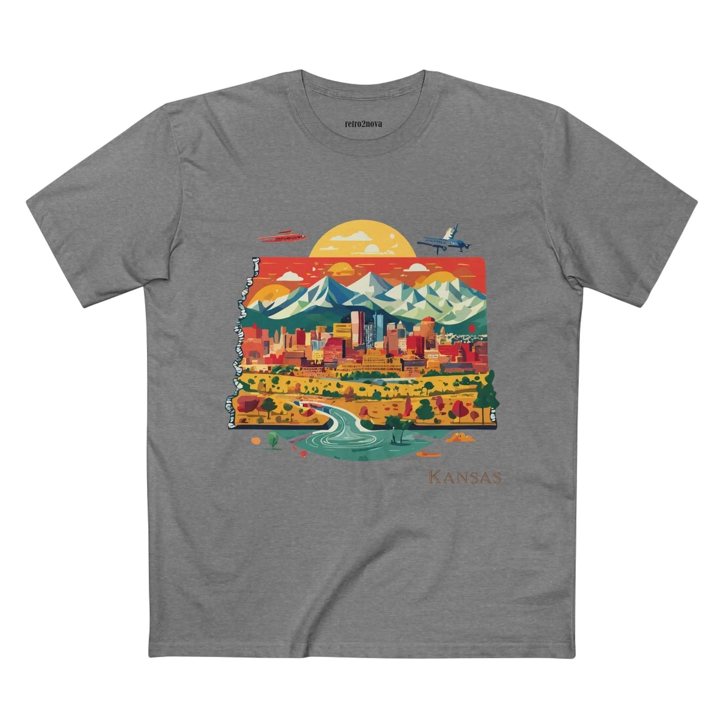 Kansas State Shirt Unisex Premium Cotton Tee Retro2Nova Art Collection With Soft Breathable Comfort