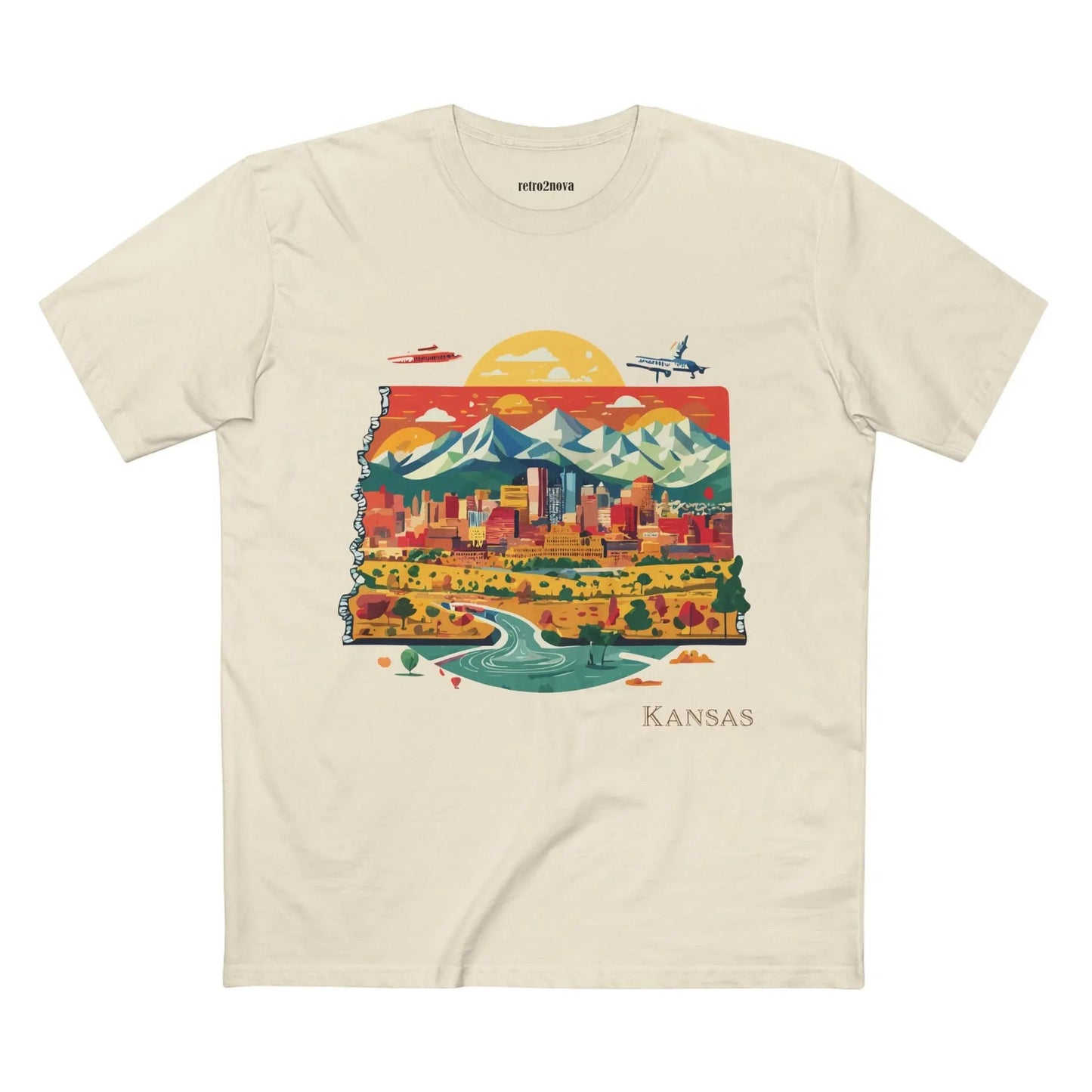 Kansas State Shirt Unisex Premium Cotton Tee Retro2Nova Art Collection With Soft Breathable Comfort