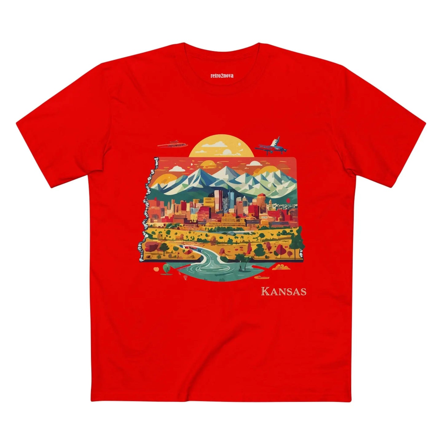 Kansas State Shirt Unisex Premium Cotton Tee Retro2Nova Art Collection With Soft Breathable Comfort
