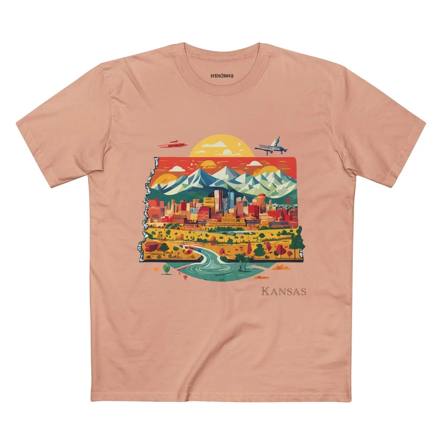Kansas State Shirt Unisex Premium Cotton Tee Retro2Nova Art Collection With Soft Breathable Comfort