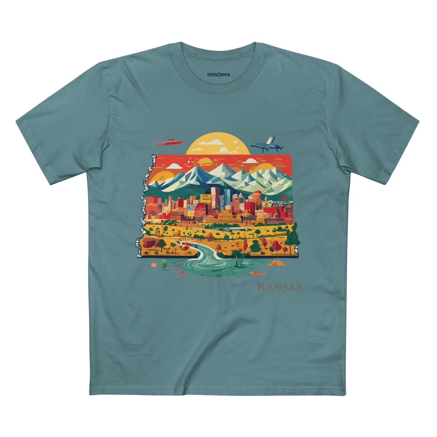 Kansas State Shirt Unisex Premium Cotton Tee Retro2Nova Art Collection With Soft Breathable Comfort