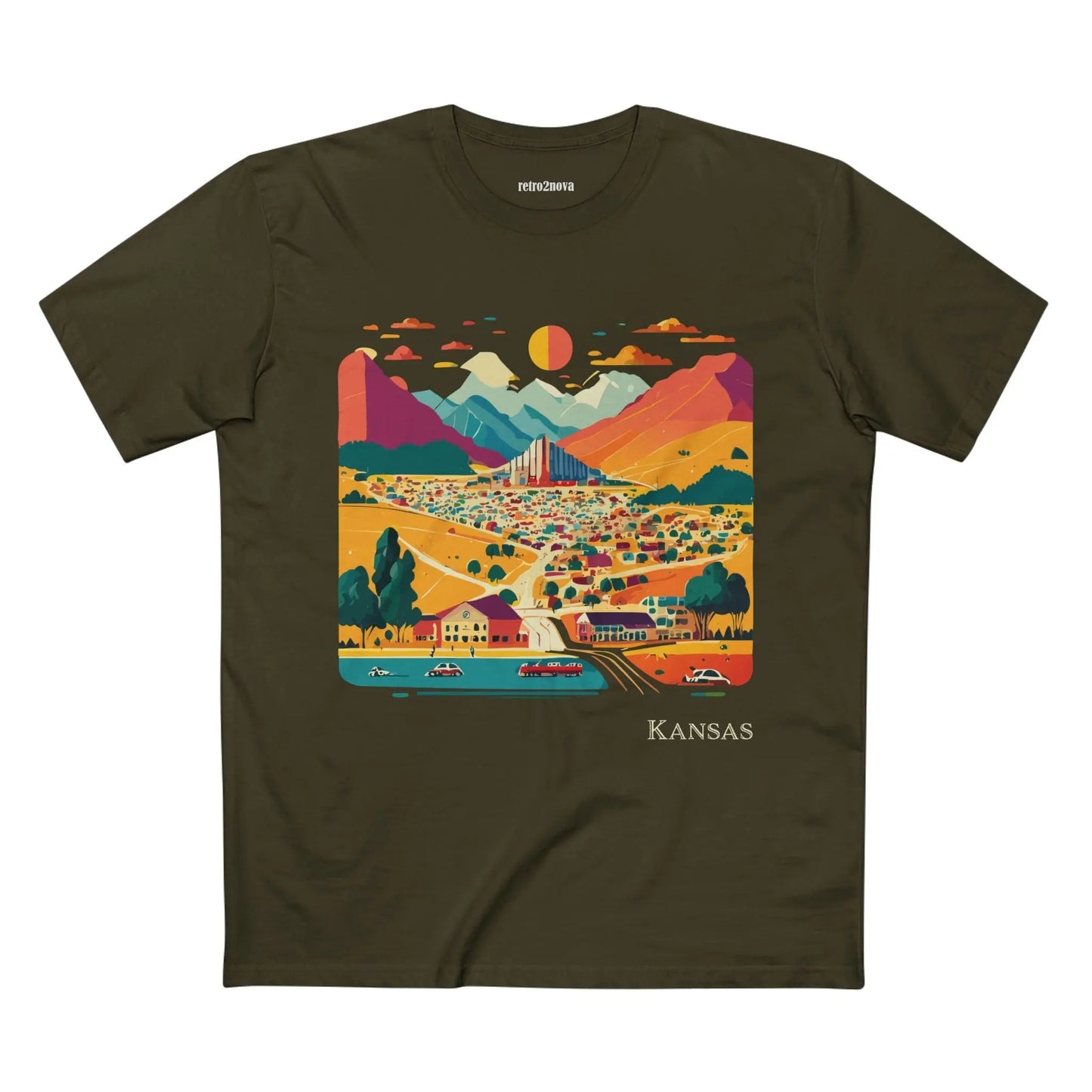 Kansas State Shirt Unisex Premium Cotton Tee With Original Art Design By Retro2Nova