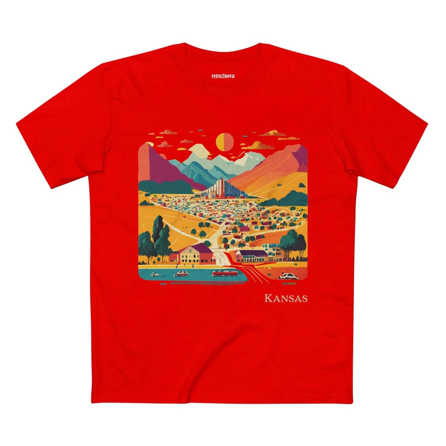 Kansas State Shirt Unisex Premium Cotton Tee With Original Art Design By Retro2Nova