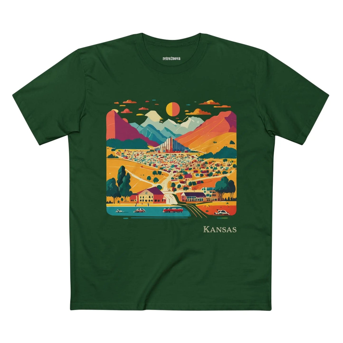 Kansas State Shirt Unisex Premium Cotton Tee With Original Art Design By Retro2Nova