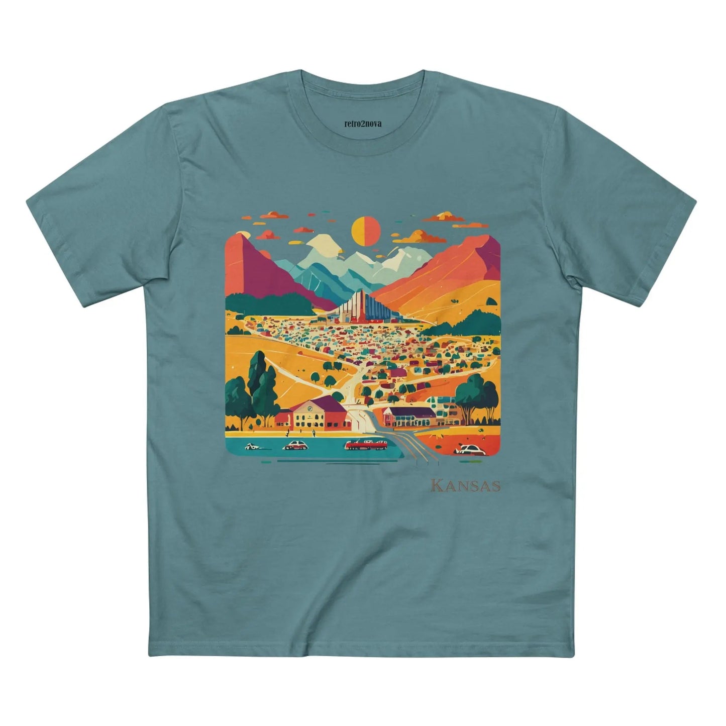 Kansas State Shirt Unisex Premium Cotton Tee With Original Art Design By Retro2Nova