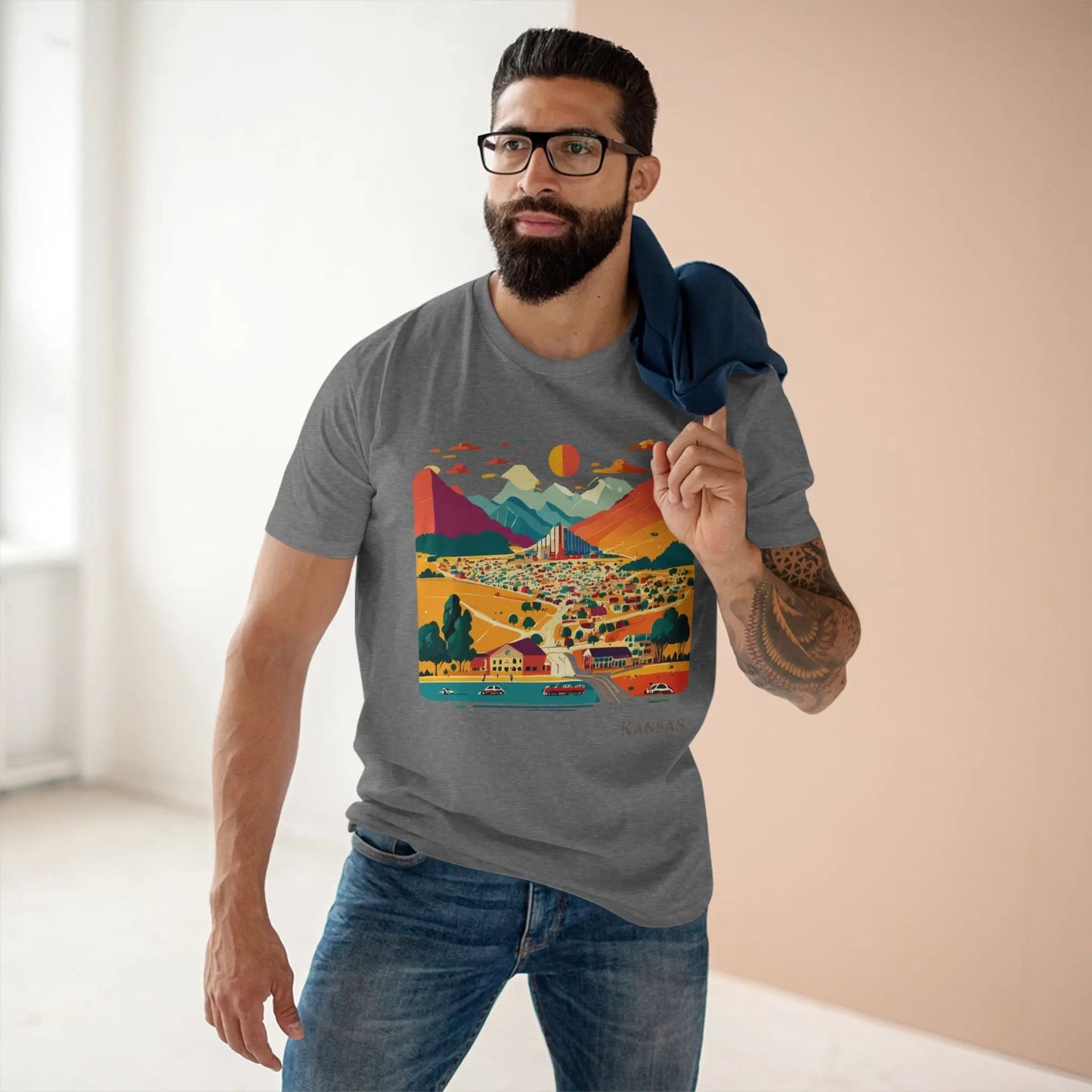 Kansas State Shirt Unisex Premium Cotton Tee With Original Art Design By Retro2Nova