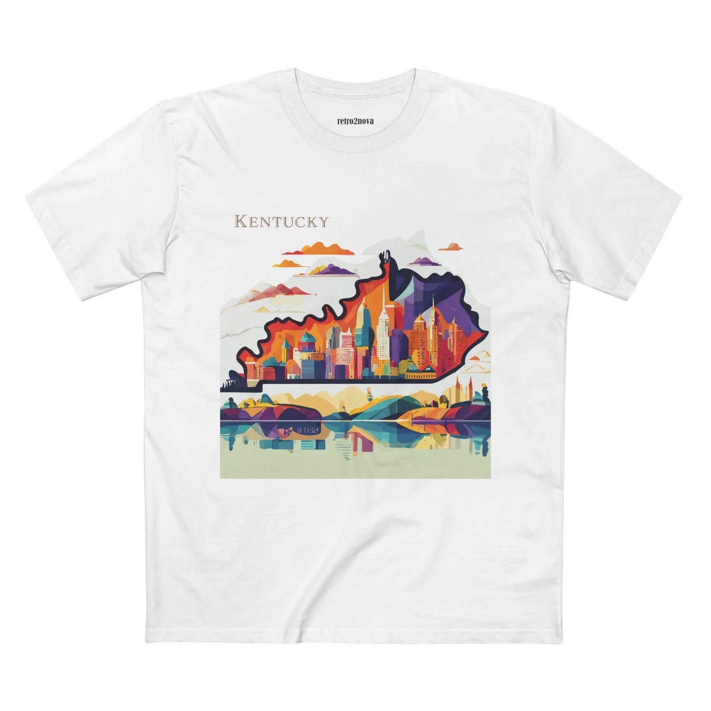 Kentucky State Shirt By Retro2Nova Unisex Premium Cotton Tee Original Art Design