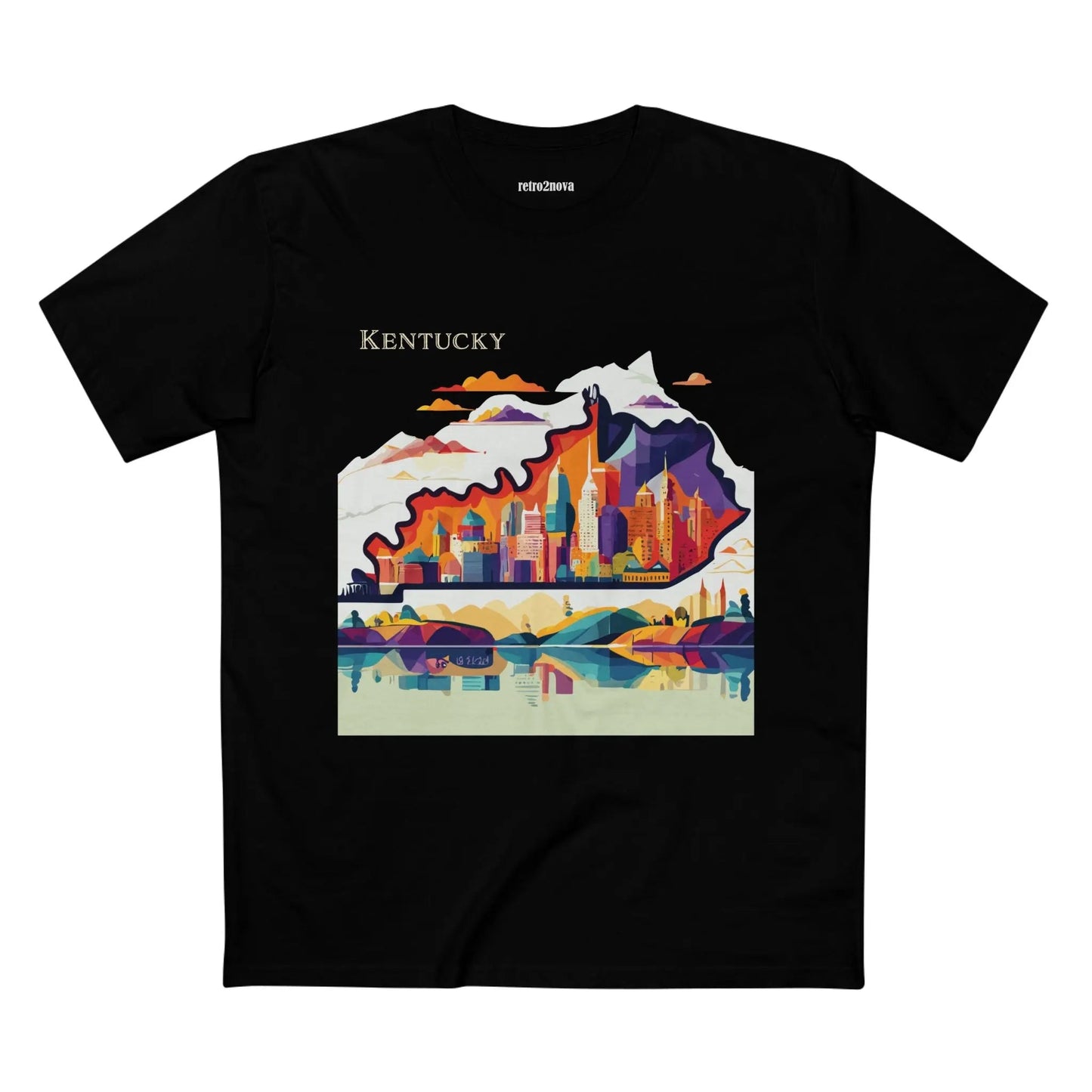 Kentucky State Shirt By Retro2Nova Unisex Premium Cotton Tee Original Art Design