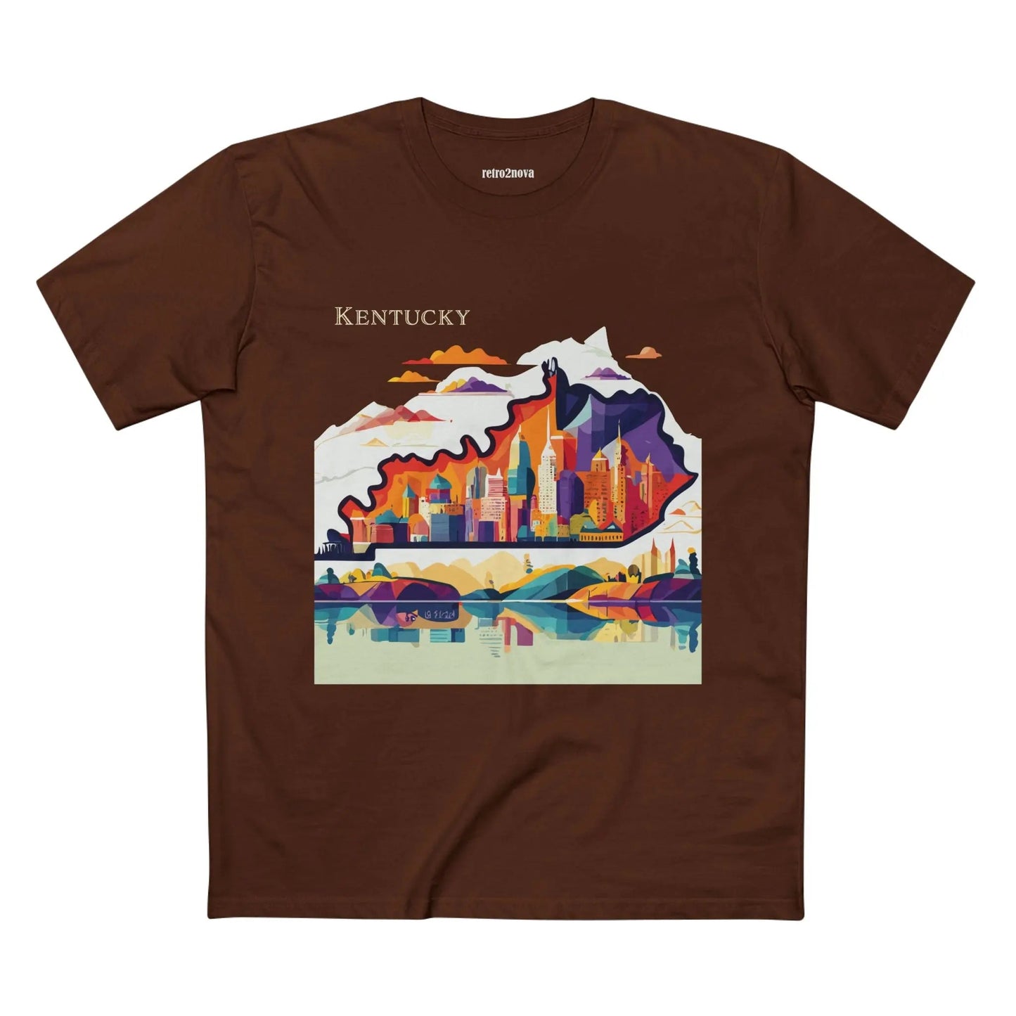 Kentucky State Shirt By Retro2Nova Unisex Premium Cotton Tee Original Art Design