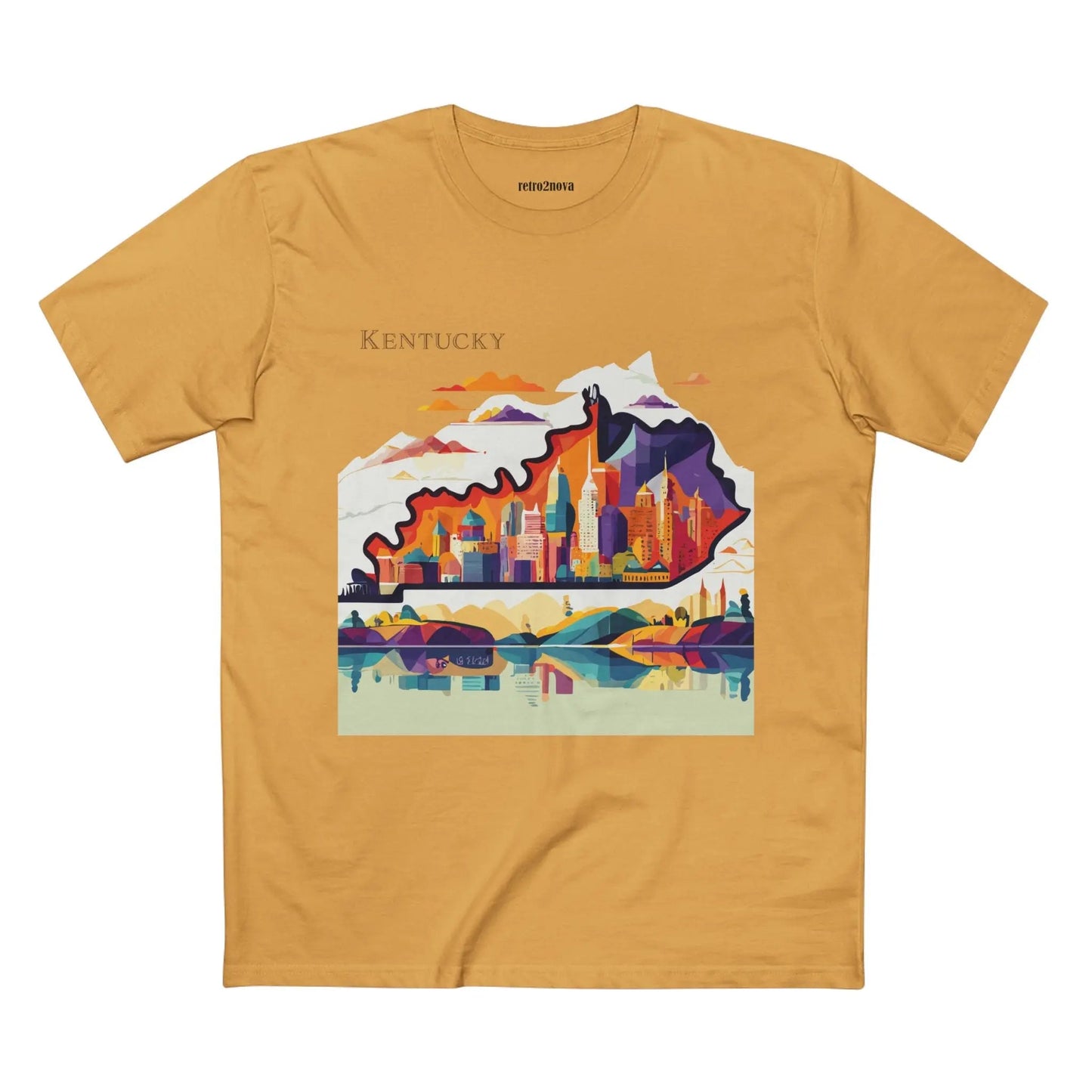Kentucky State Shirt By Retro2Nova Unisex Premium Cotton Tee Original Art Design