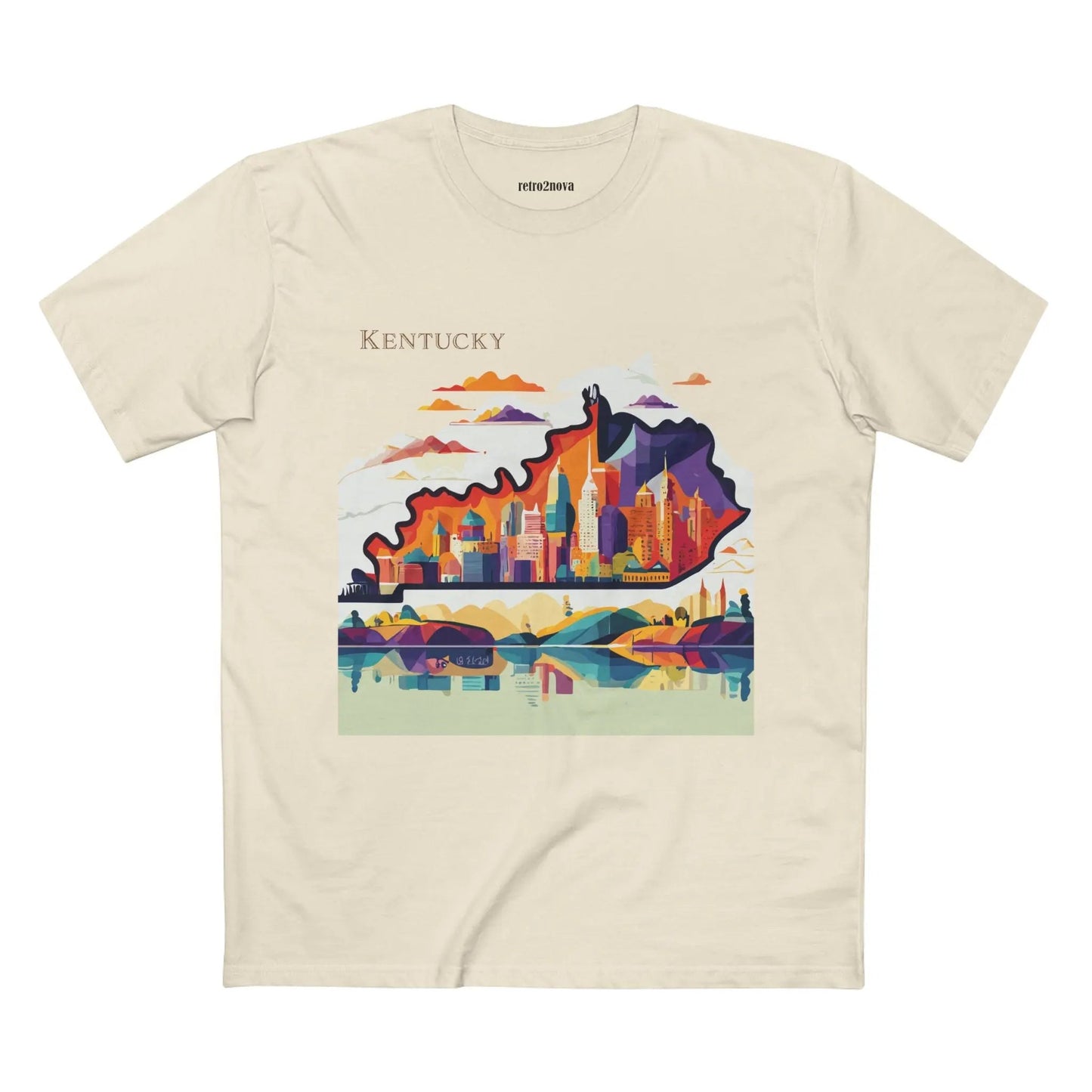 Kentucky State Shirt By Retro2Nova Unisex Premium Cotton Tee Original Art Design