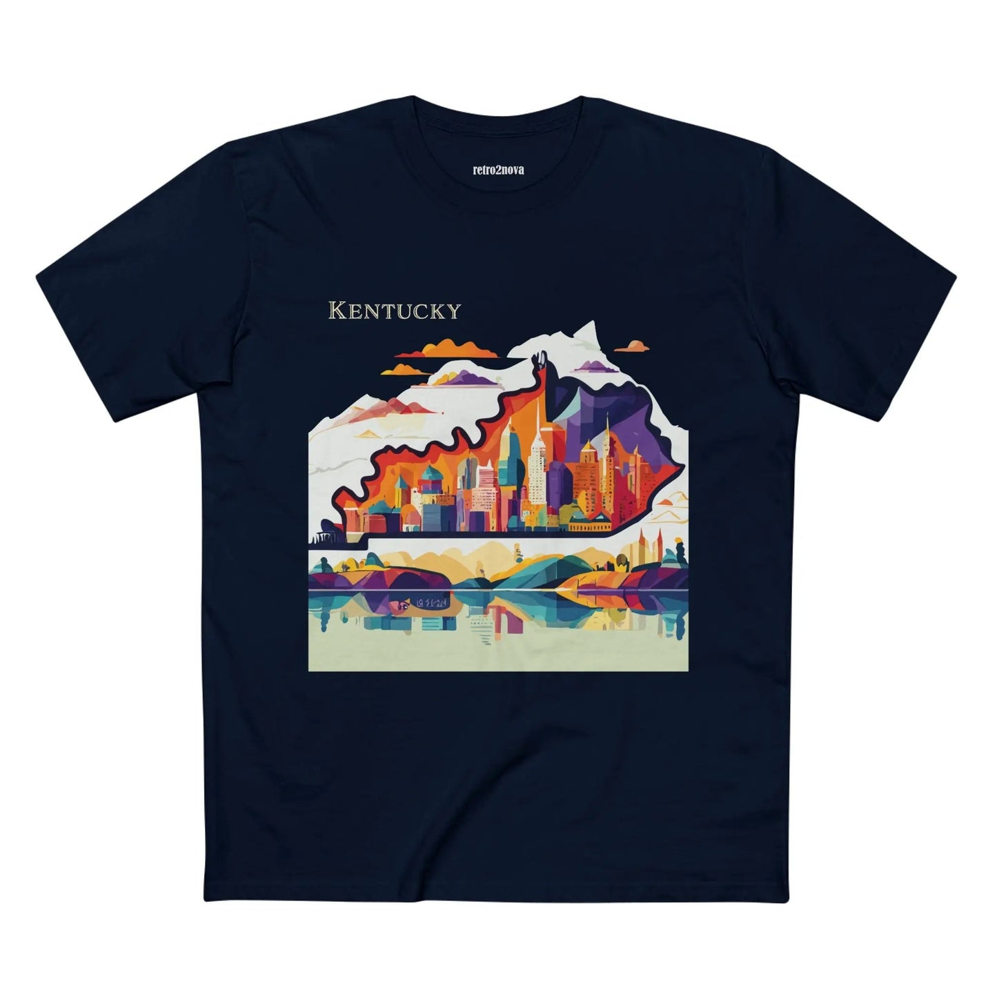 Kentucky State Shirt By Retro2Nova Unisex Premium Cotton Tee Original Art Design
