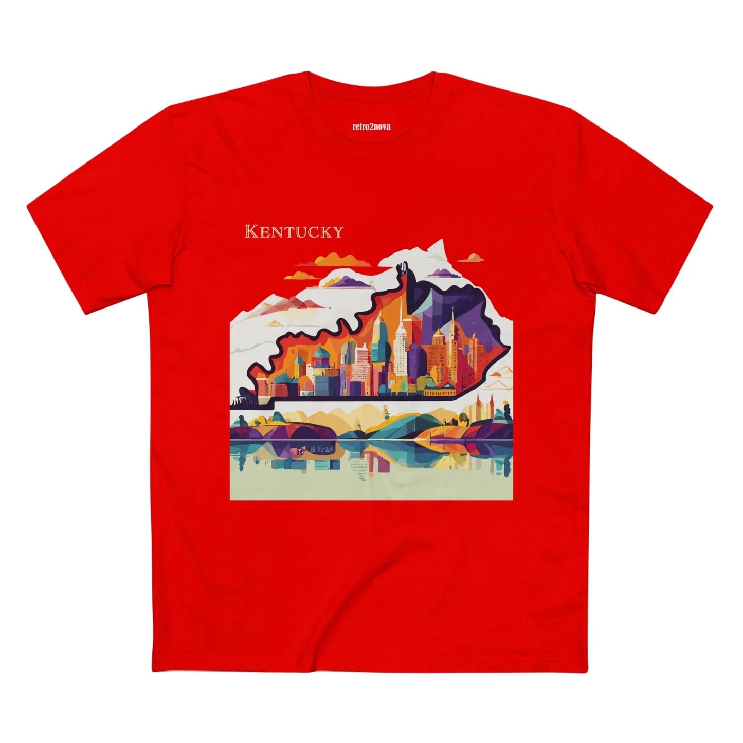 Kentucky State Shirt By Retro2Nova Unisex Premium Cotton Tee Original Art Design