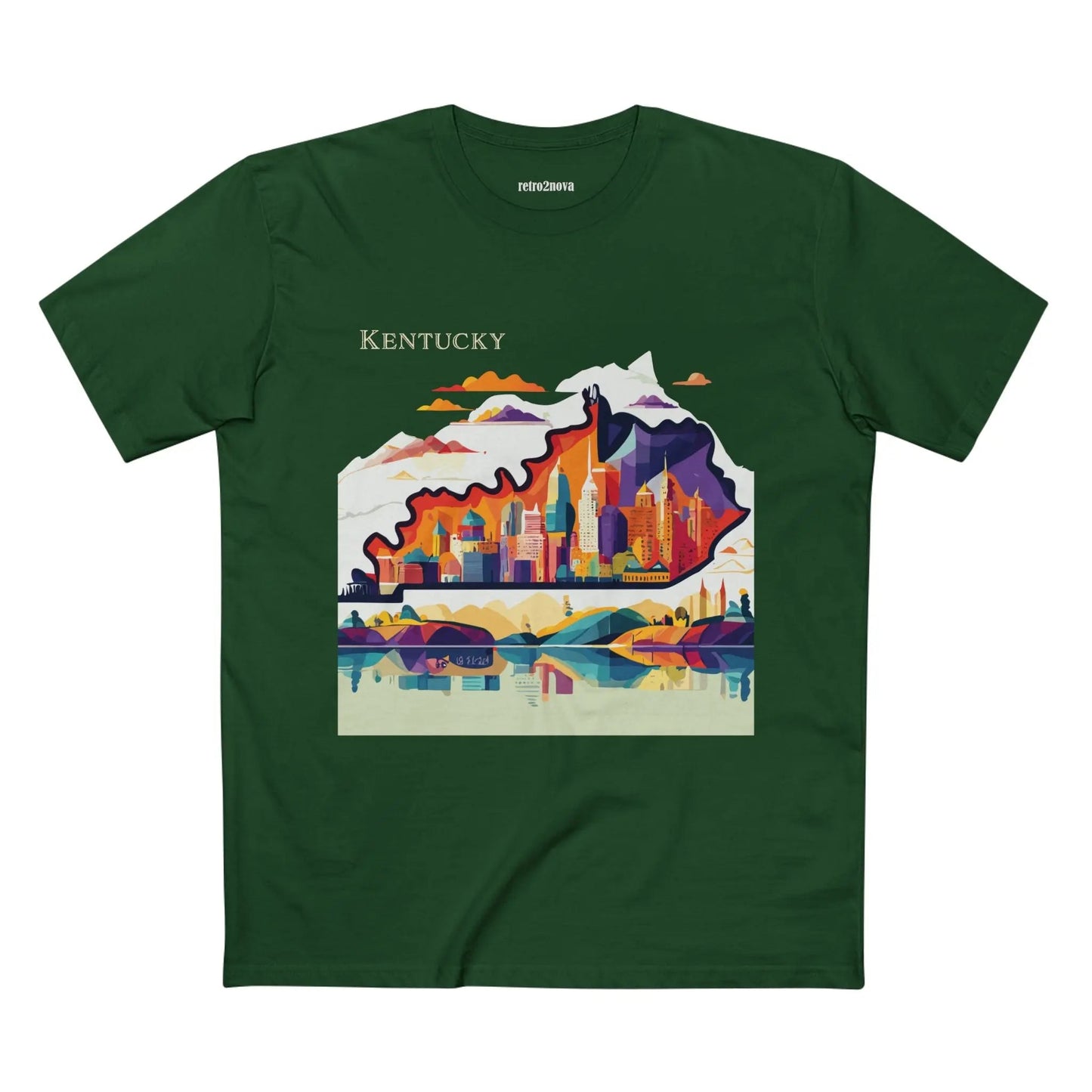 Kentucky State Shirt By Retro2Nova Unisex Premium Cotton Tee Original Art Design