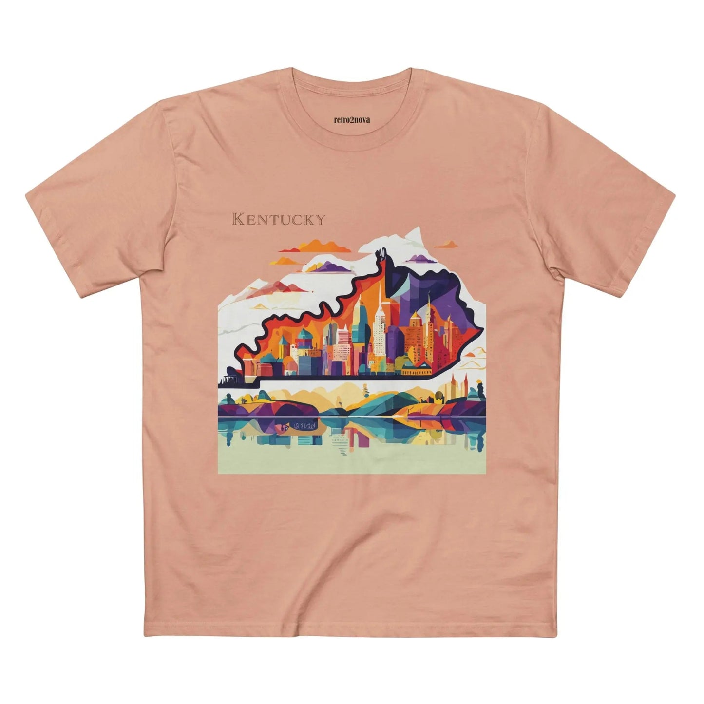 Kentucky State Shirt By Retro2Nova Unisex Premium Cotton Tee Original Art Design
