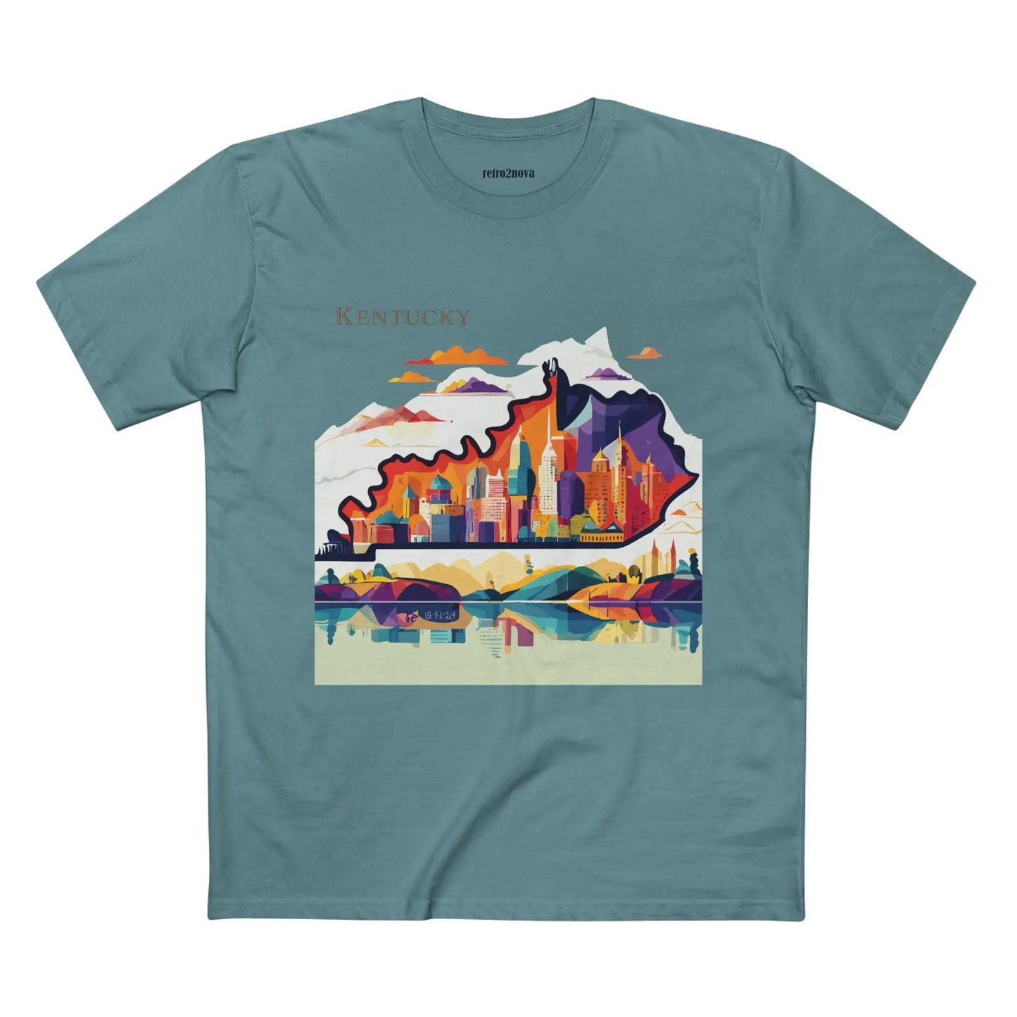 Kentucky State Shirt By Retro2Nova Unisex Premium Cotton Tee Original Art Design