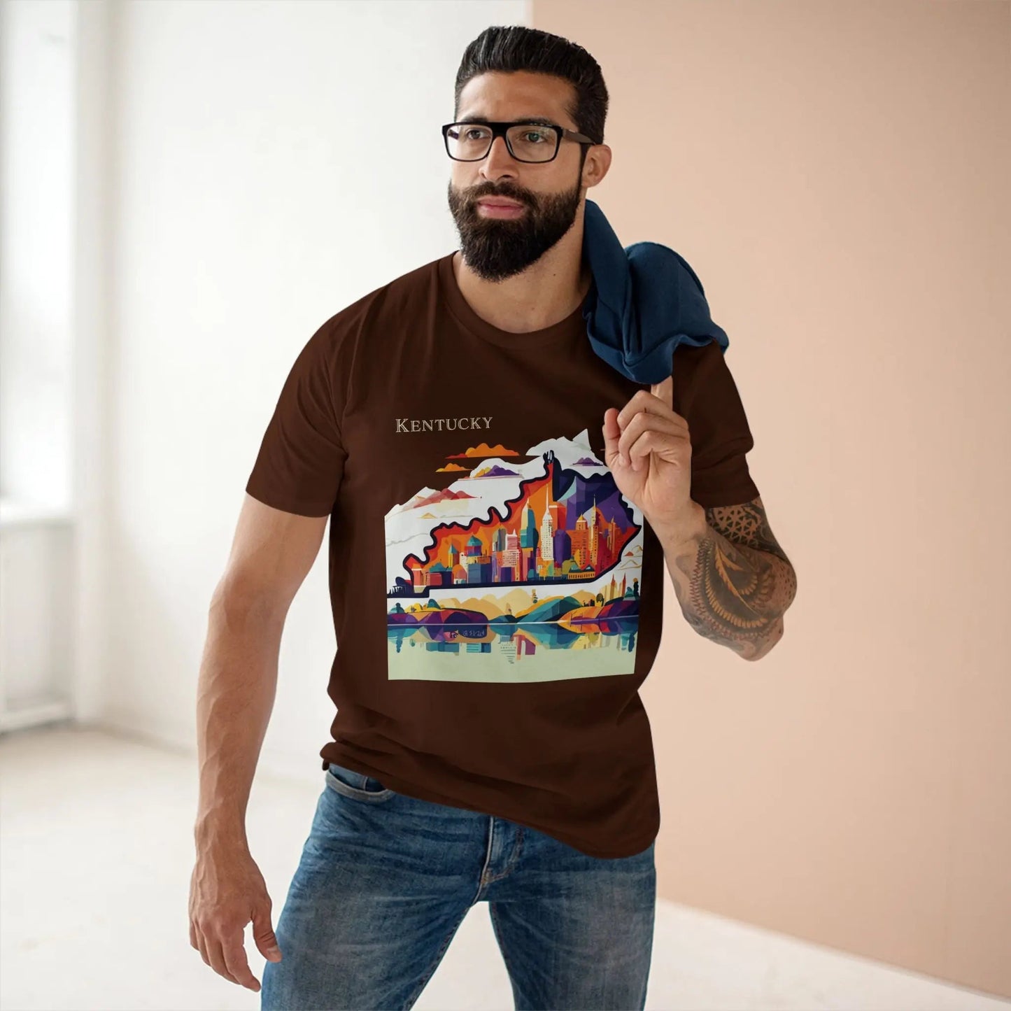 Kentucky State Shirt By Retro2Nova Unisex Premium Cotton Tee Original Art Design