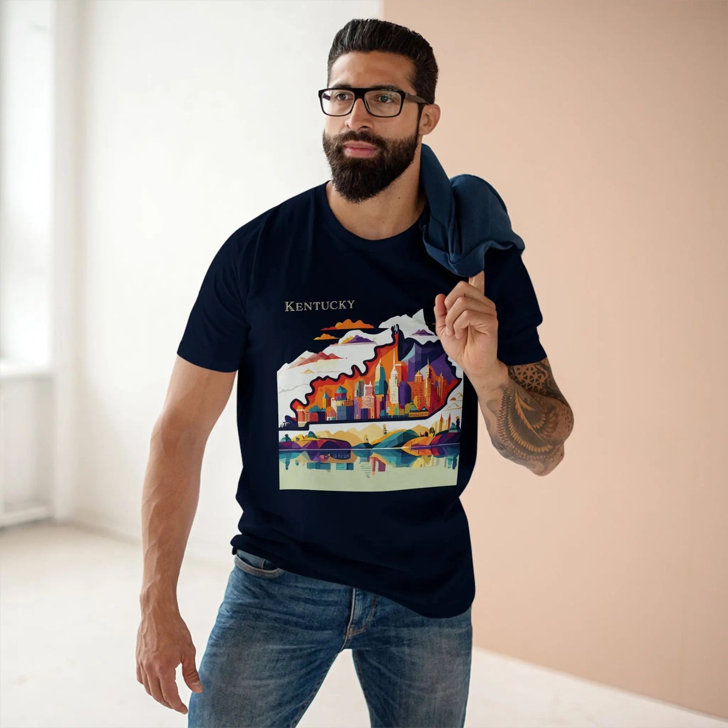 Kentucky State Shirt By Retro2Nova Unisex Premium Cotton Tee Original Art Design