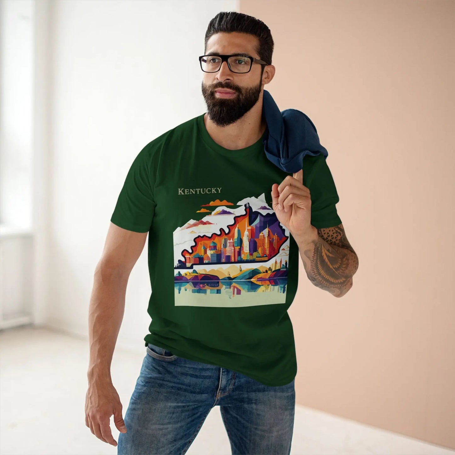 Kentucky State Shirt By Retro2Nova Unisex Premium Cotton Tee Original Art Design