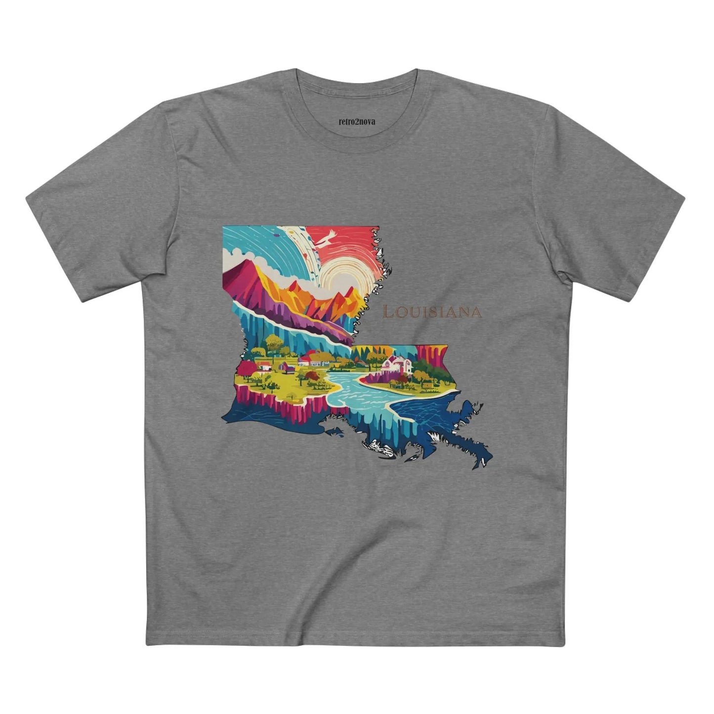 Louisiana State Shirt Unisex Premium Cotton Tee With Original Art Design Retro2Nova Art Collection