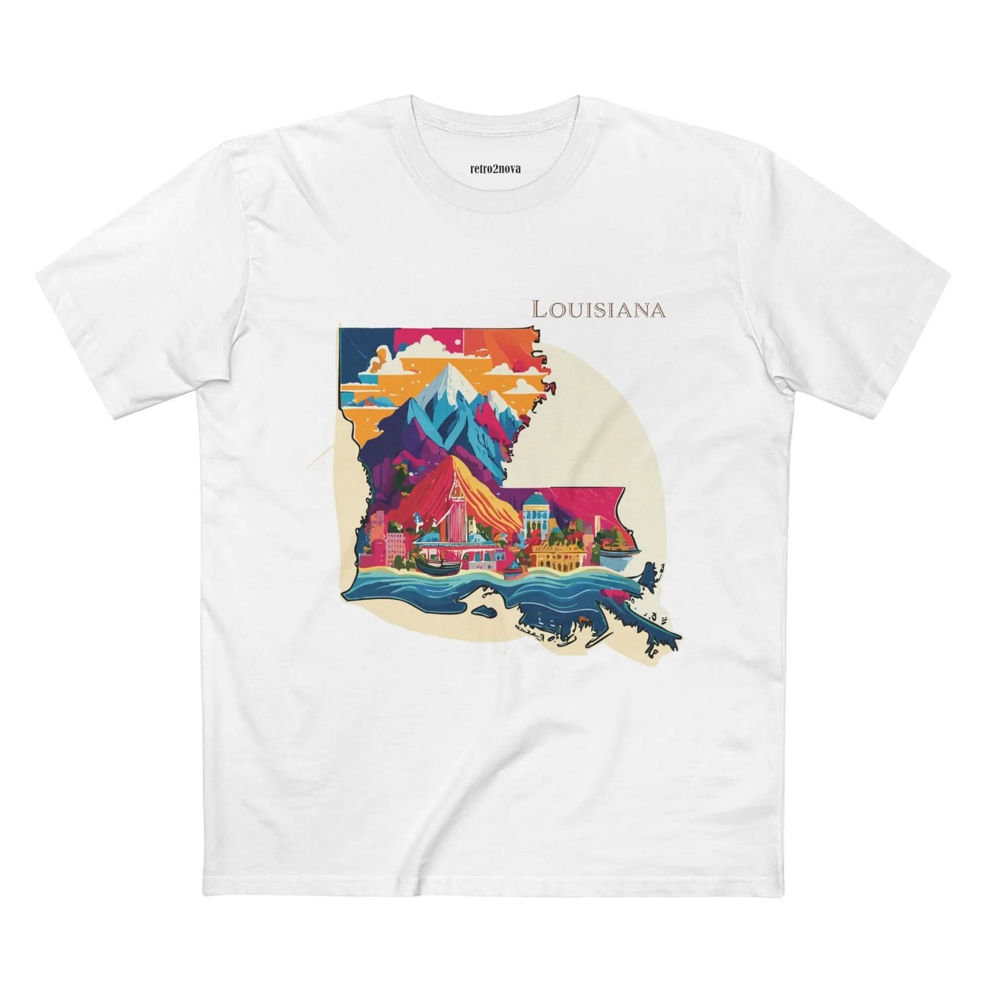 Louisiana State Shirt Unisex Premium Cotton Tee With Original Art Design Retro2Nova