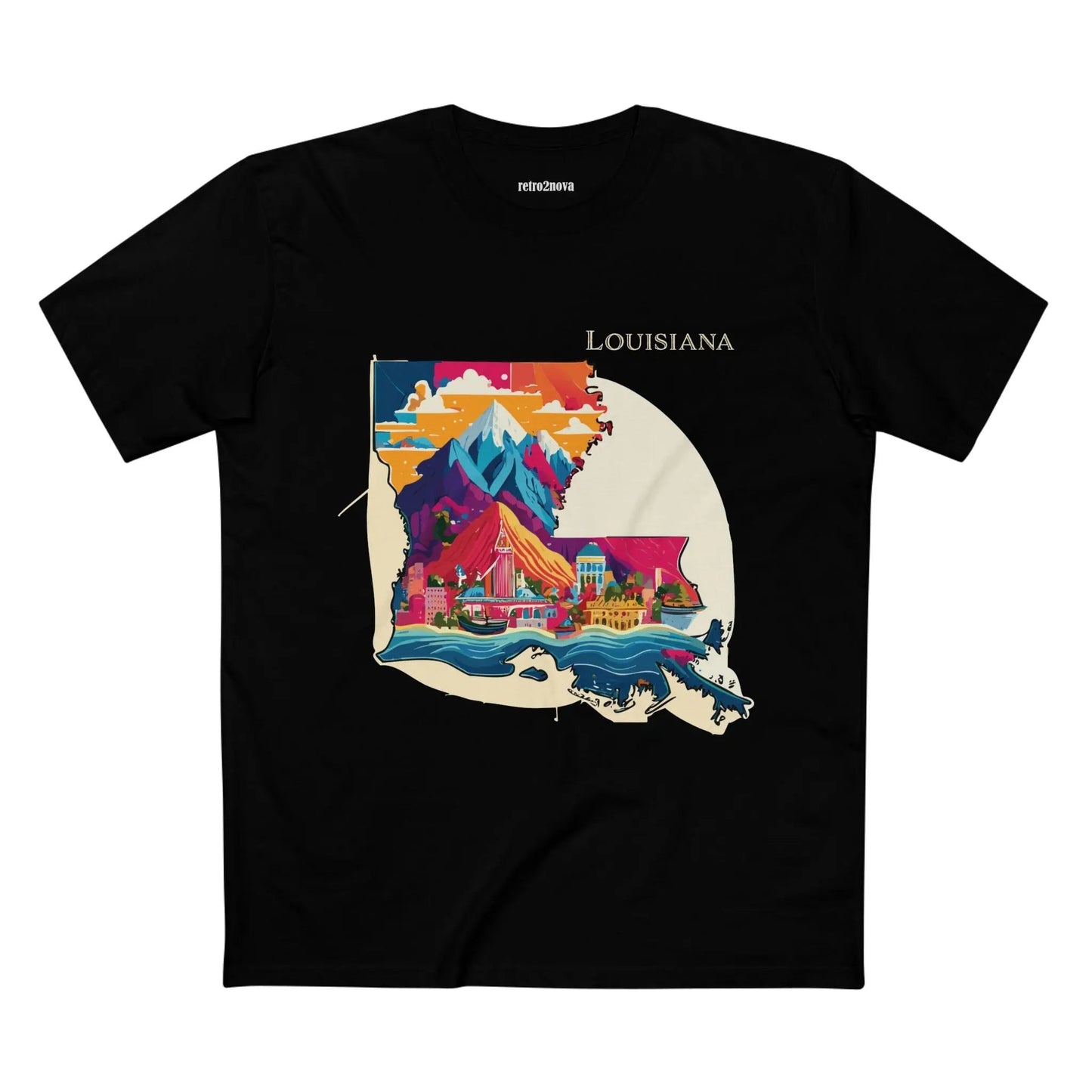 Louisiana State Shirt Unisex Premium Cotton Tee With Original Art Design Retro2Nova