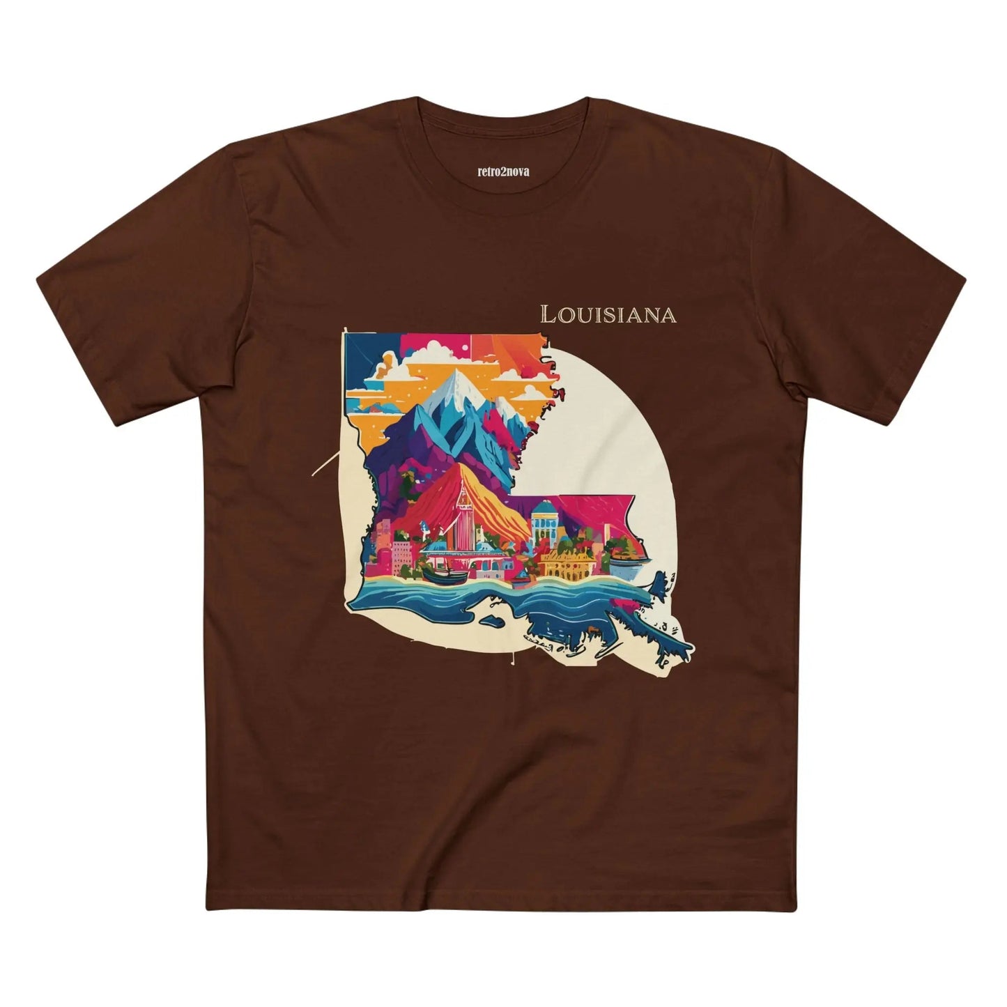Louisiana State Shirt Unisex Premium Cotton Tee With Original Art Design Retro2Nova