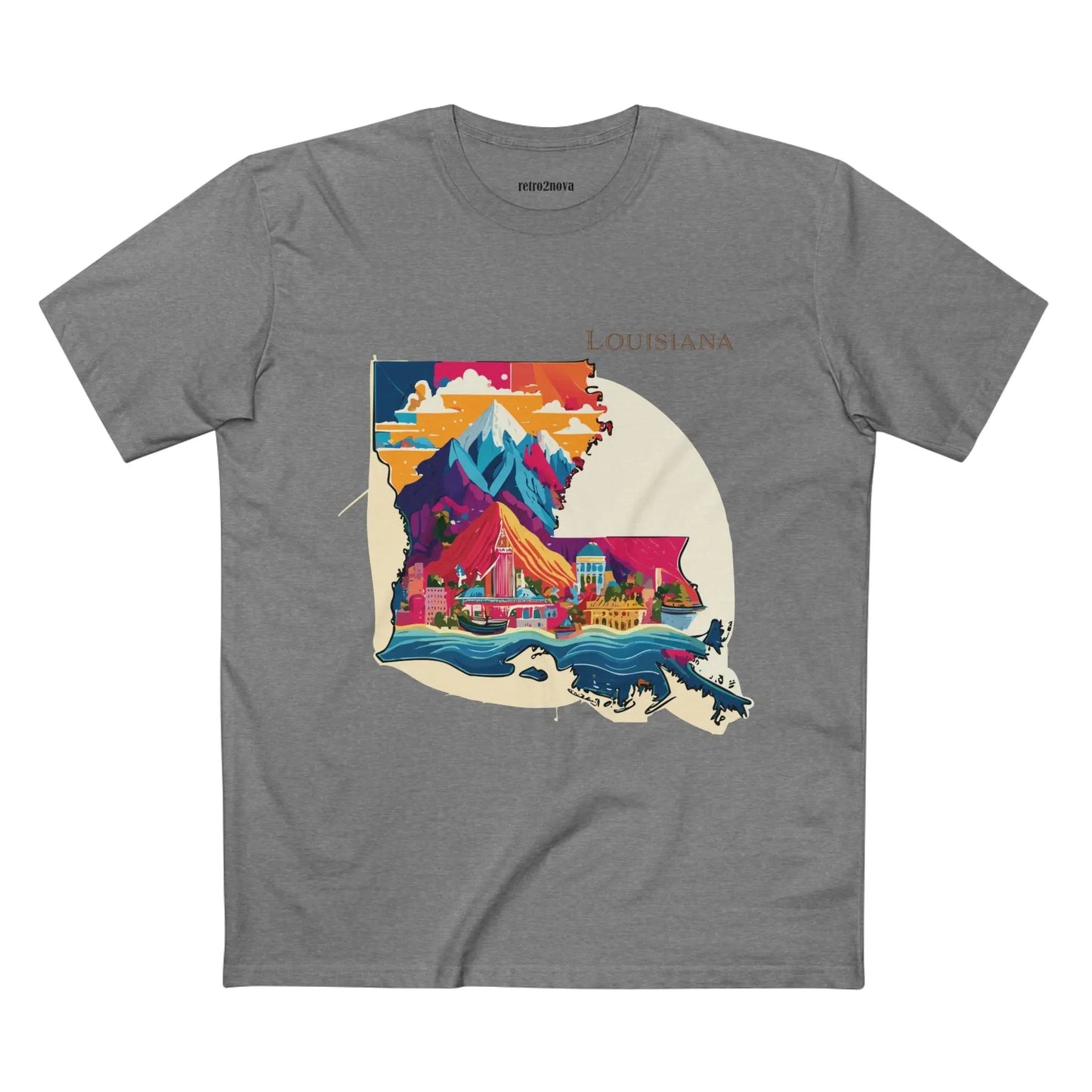 Louisiana State Shirt Unisex Premium Cotton Tee With Original Art Design Retro2Nova