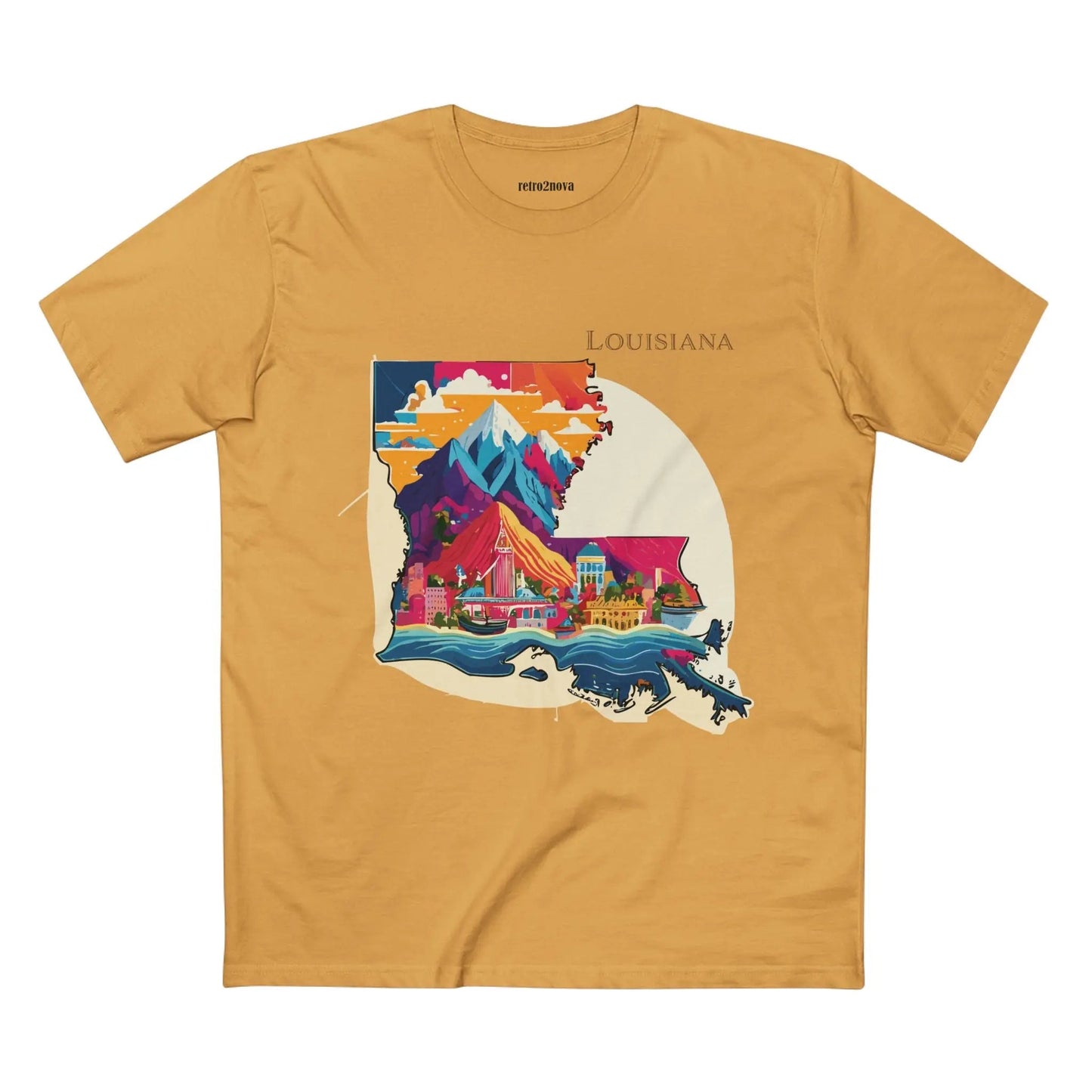 Louisiana State Shirt Unisex Premium Cotton Tee With Original Art Design Retro2Nova
