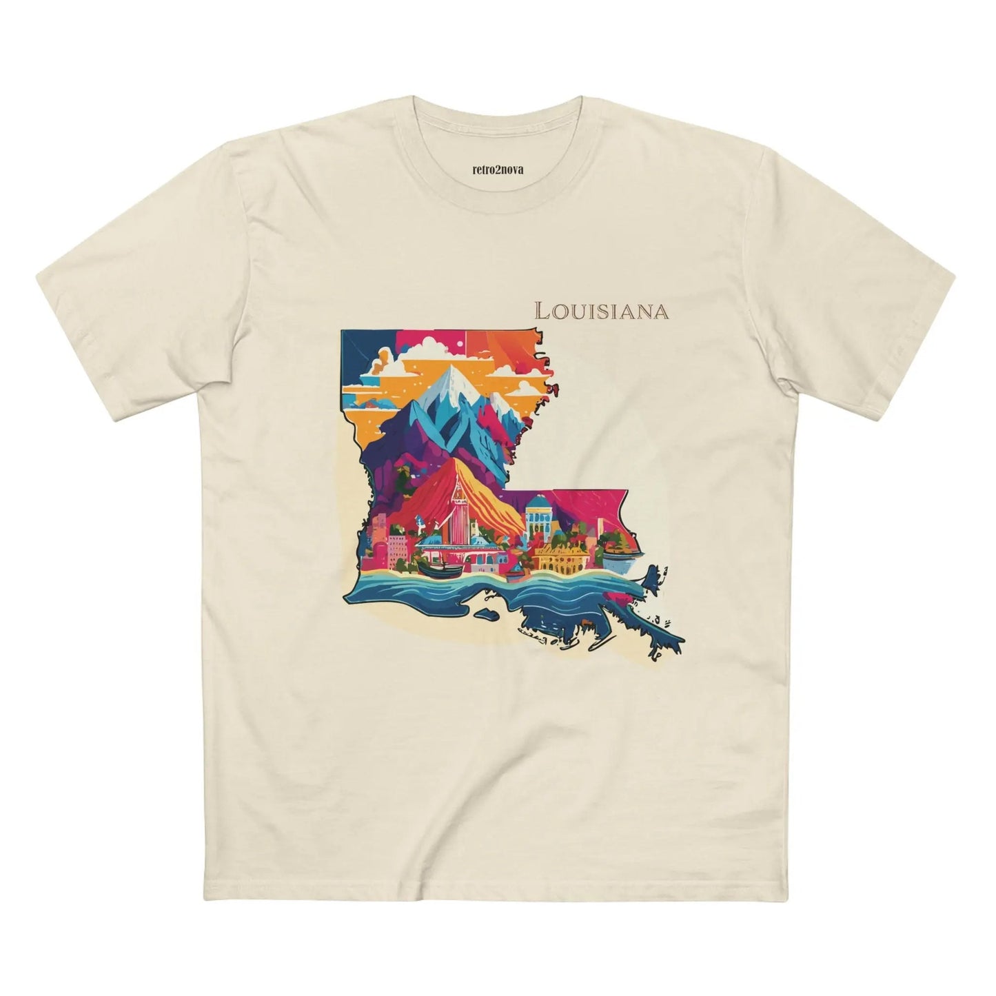 Louisiana State Shirt Unisex Premium Cotton Tee With Original Art Design Retro2Nova
