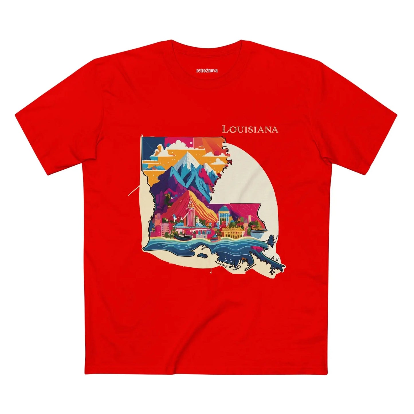 Louisiana State Shirt Unisex Premium Cotton Tee With Original Art Design Retro2Nova