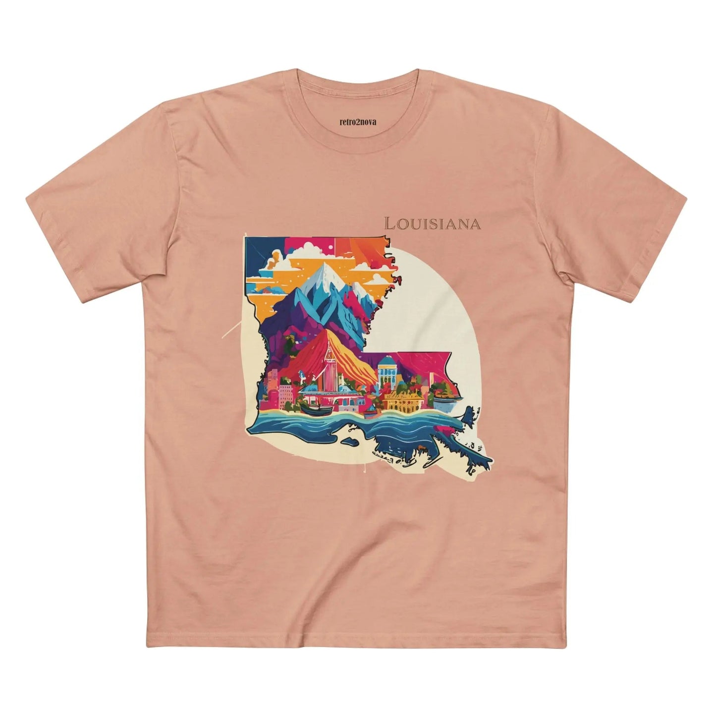 Louisiana State Shirt Unisex Premium Cotton Tee With Original Art Design Retro2Nova