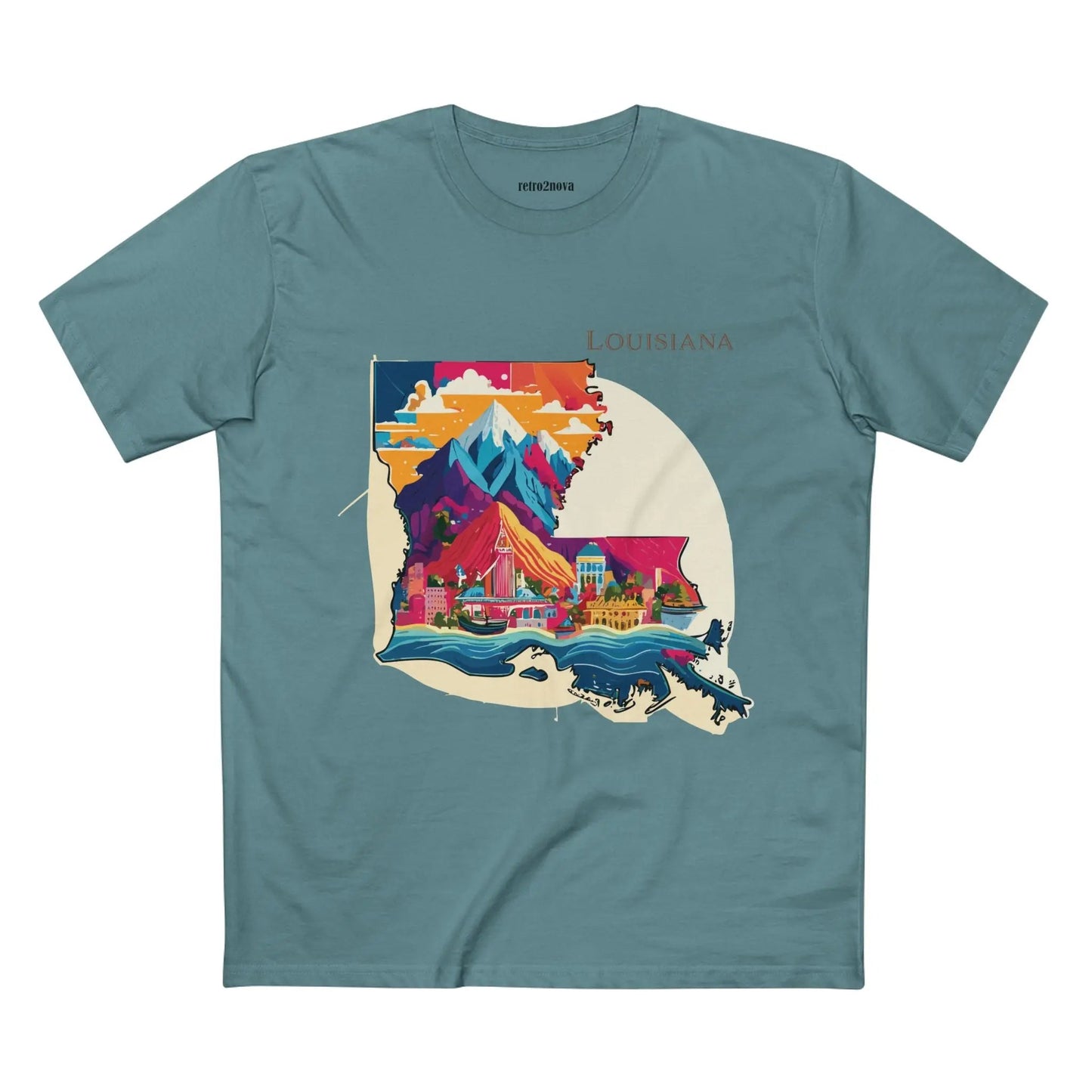 Louisiana State Shirt Unisex Premium Cotton Tee With Original Art Design Retro2Nova