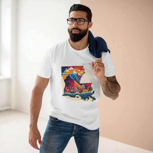 Louisiana State Graphic Unisex 100 Cotton Tee 53