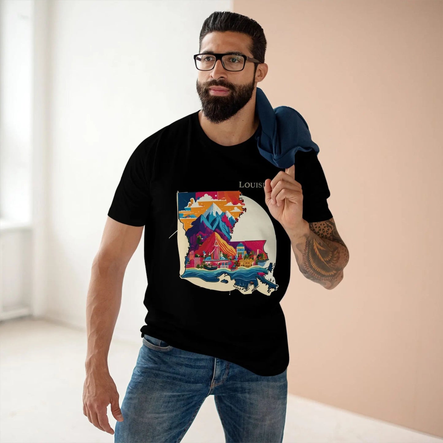 Louisiana State Shirt Unisex Premium Cotton Tee With Original Art Design Retro2Nova