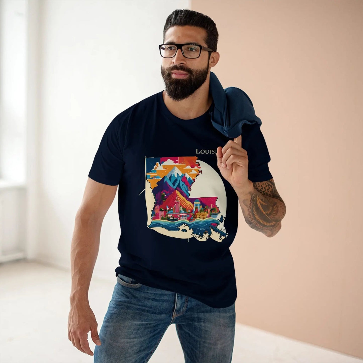 Louisiana State Shirt Unisex Premium Cotton Tee With Original Art Design Retro2Nova