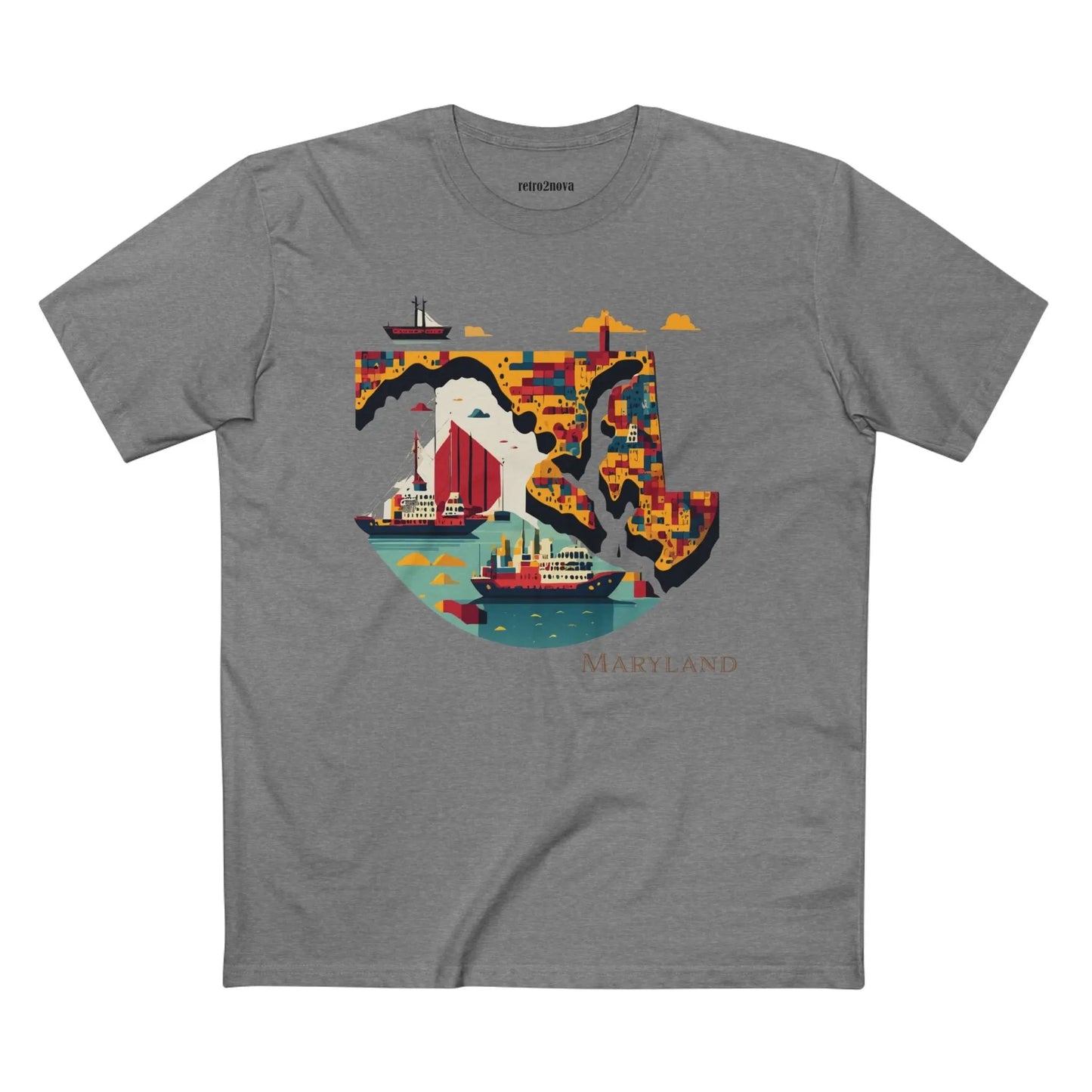 Maryland State Shirt Unisex Premium Cotton Staple Tee By Retro2Nova Art Collection Exclusive