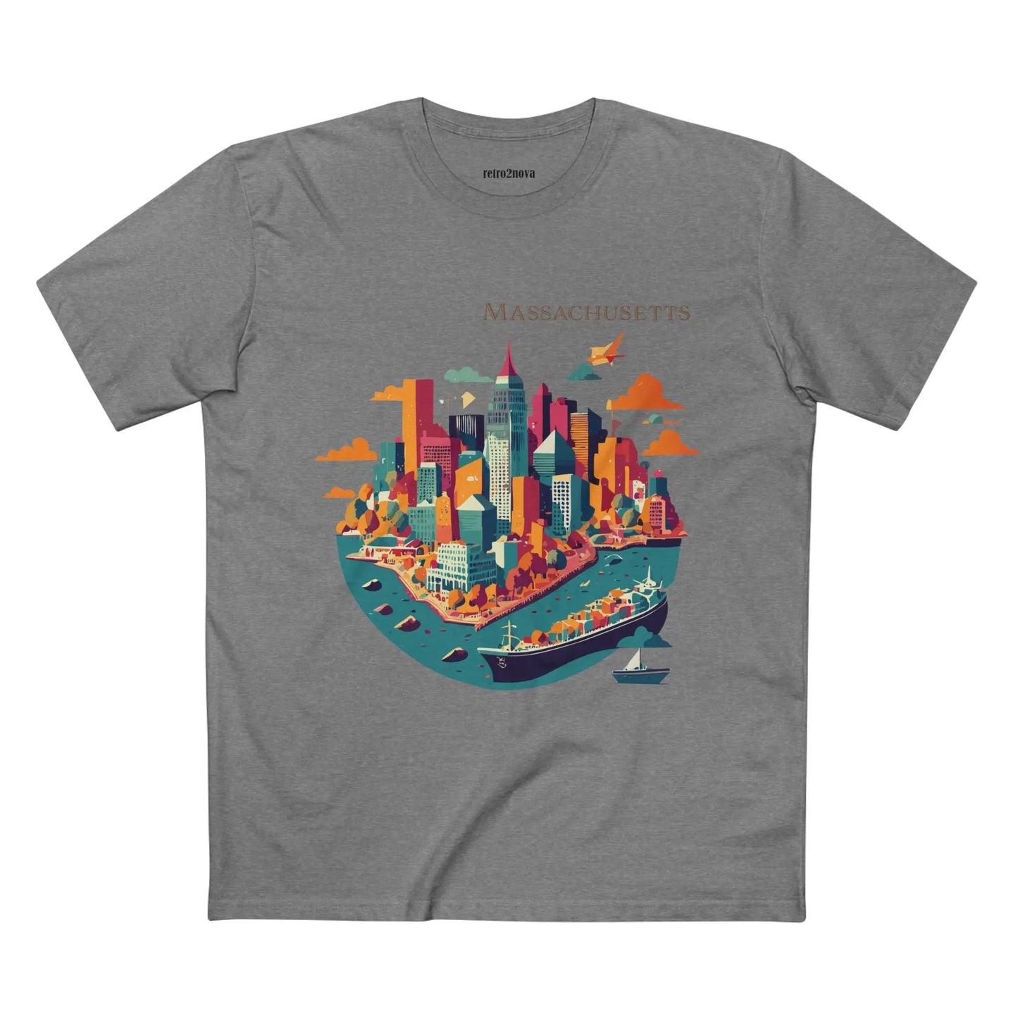 Massachusetts State Shirt Unisex Premium Cotton Art Tee With Original Design By Retro2Nova