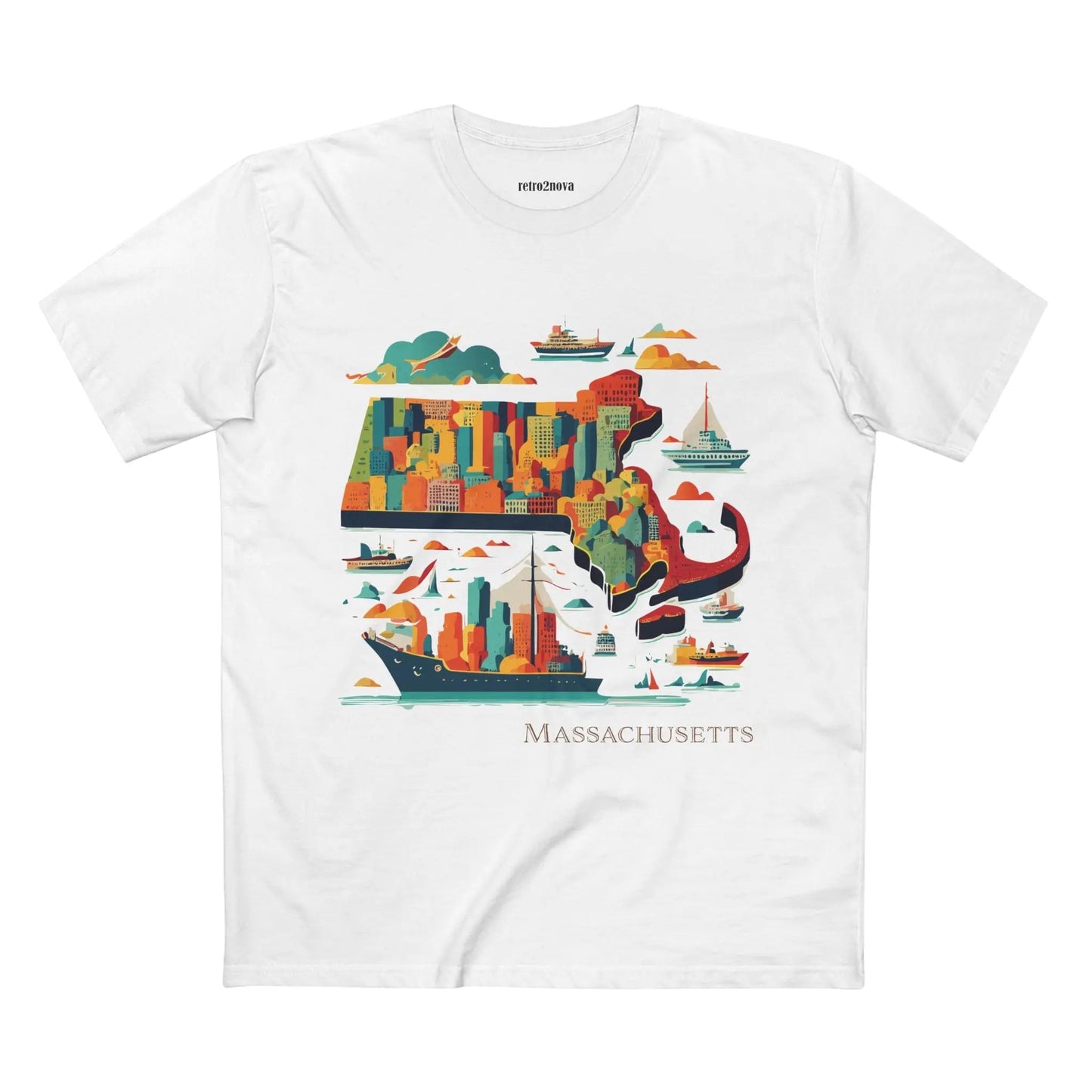 Massachusetts State Shirt United States Edition Unisex Premium Cotton Tee With Original Art Design