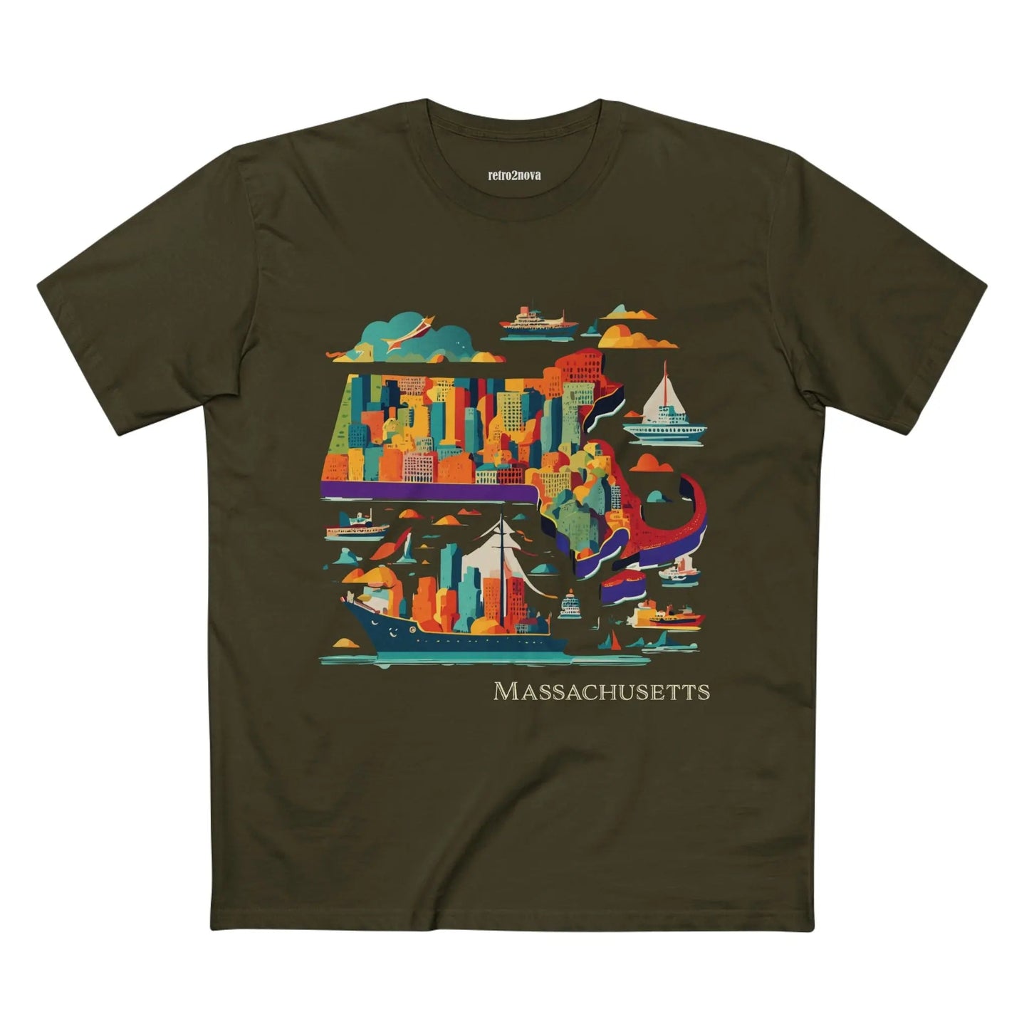 Massachusetts State Shirt United States Edition Unisex Premium Cotton Tee With Original Art Design