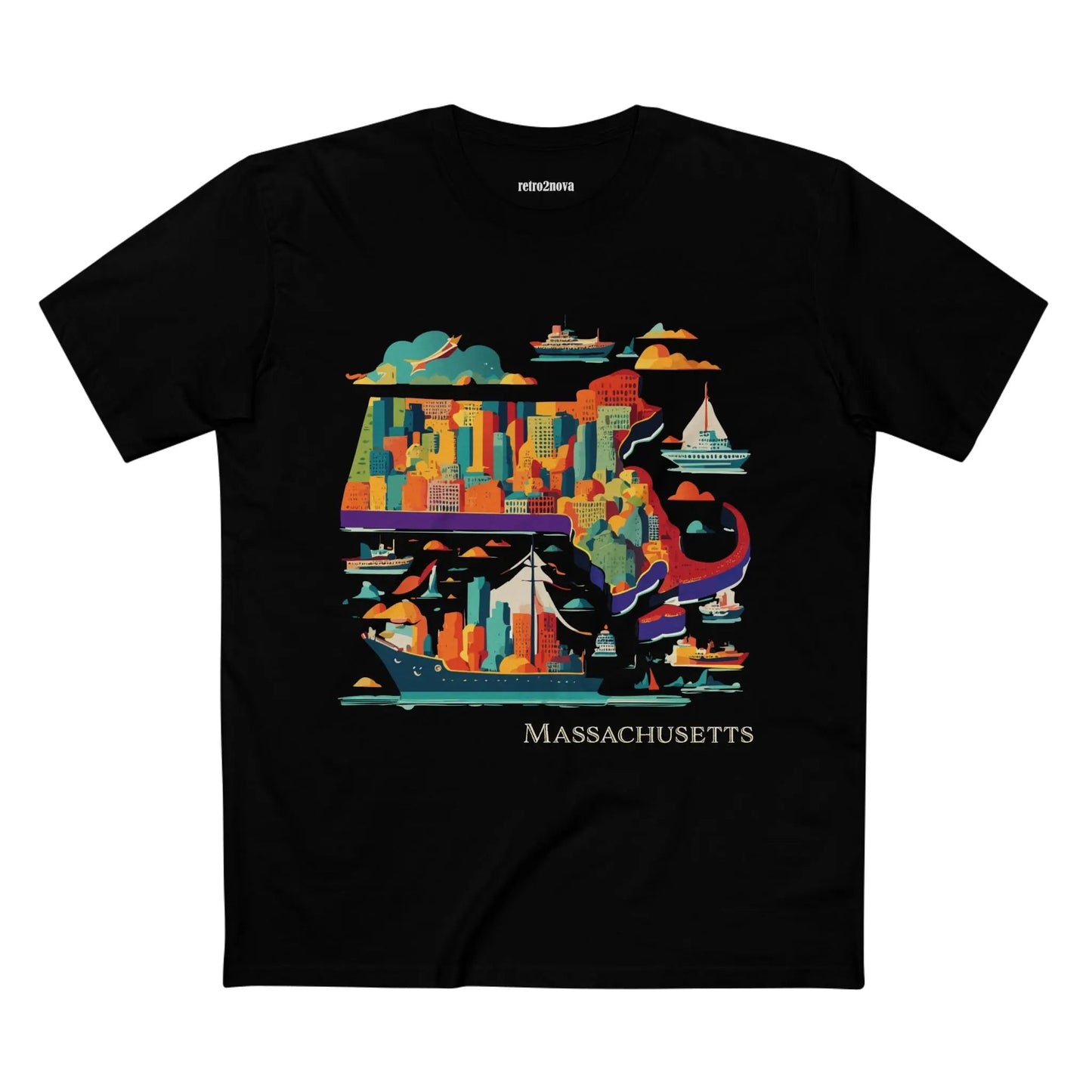 Massachusetts State Shirt United States Edition Unisex Premium Cotton Tee With Original Art Design