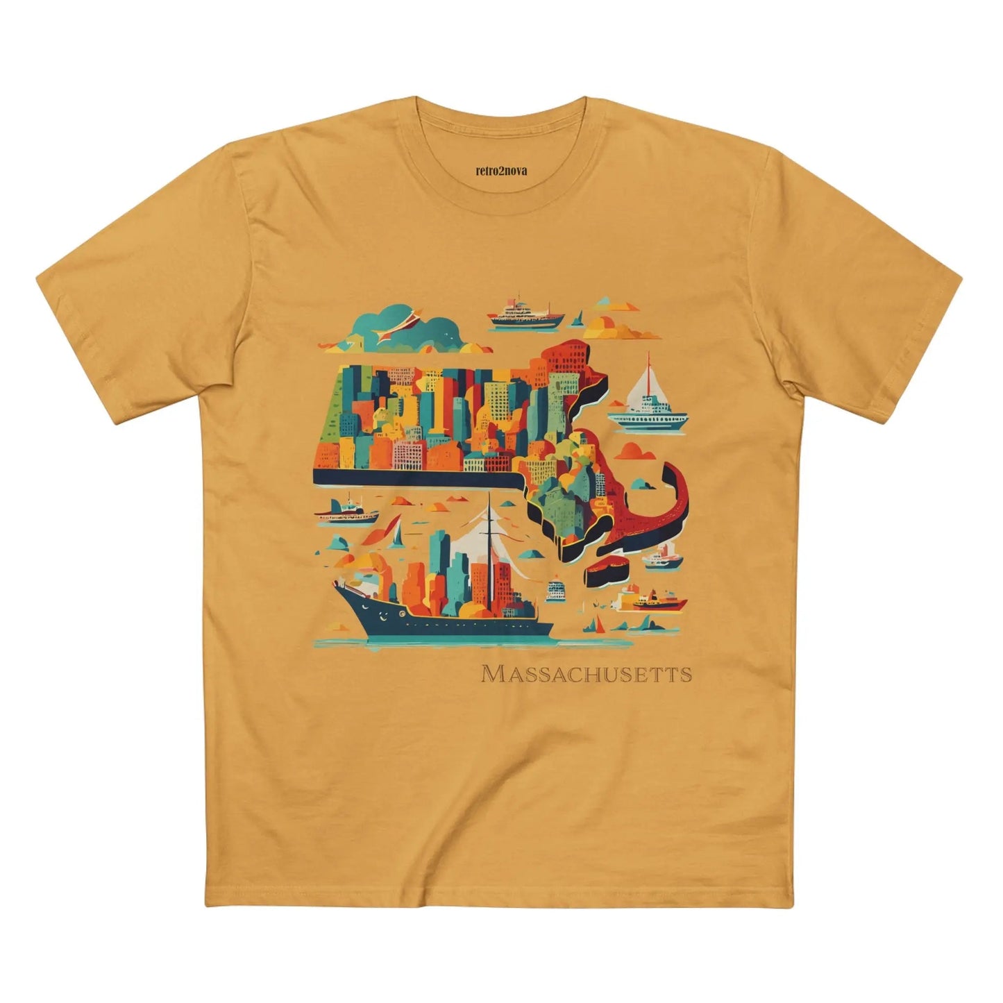 Massachusetts State Shirt United States Edition Unisex Premium Cotton Tee With Original Art Design