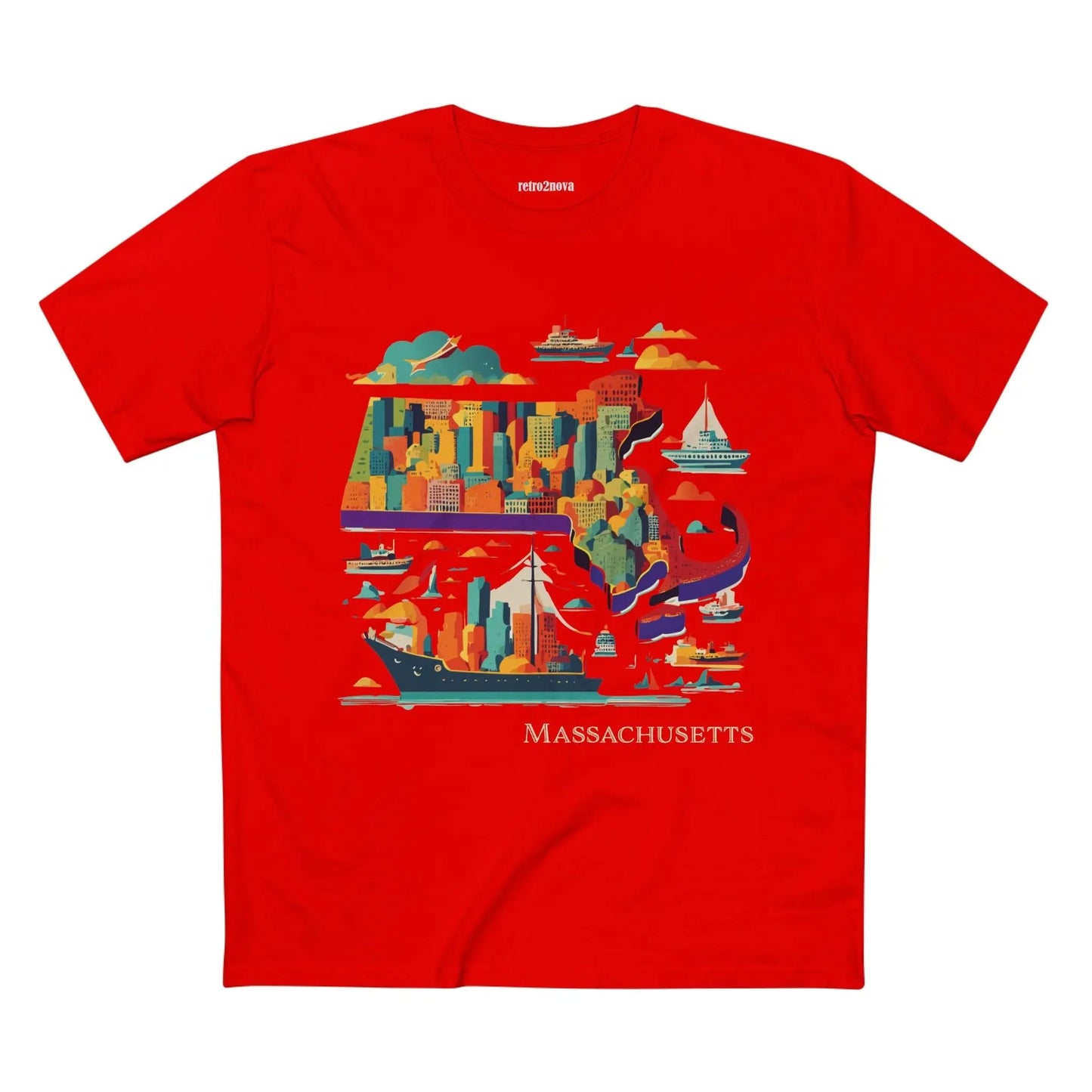 Massachusetts State Shirt United States Edition Unisex Premium Cotton Tee With Original Art Design