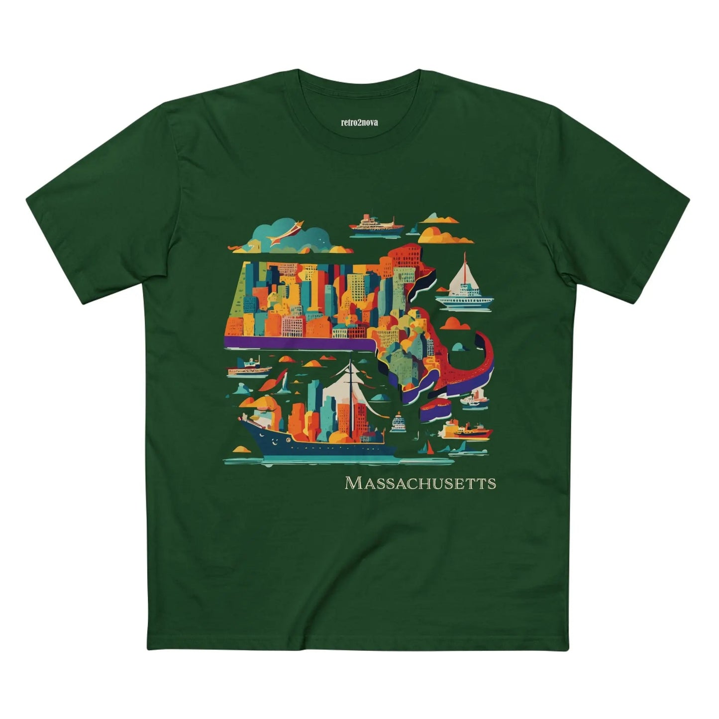 Massachusetts State Shirt United States Edition Unisex Premium Cotton Tee With Original Art Design