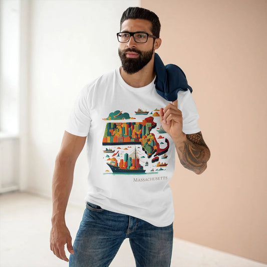 Massachusetts State Graphic Unisex 100 Cotton Tee 150