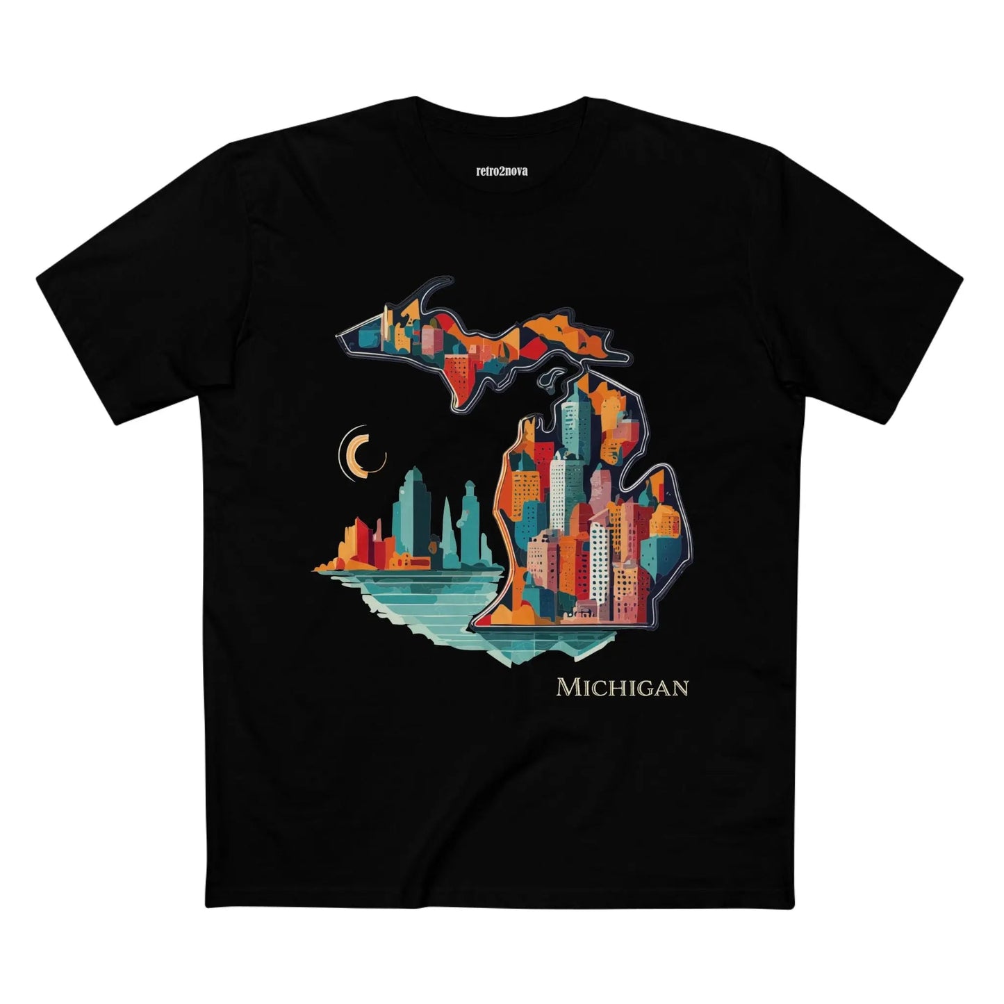Michigan State Shirt Unisex Premium Cotton Tee With Original Art By Retro2Nova Art Collection