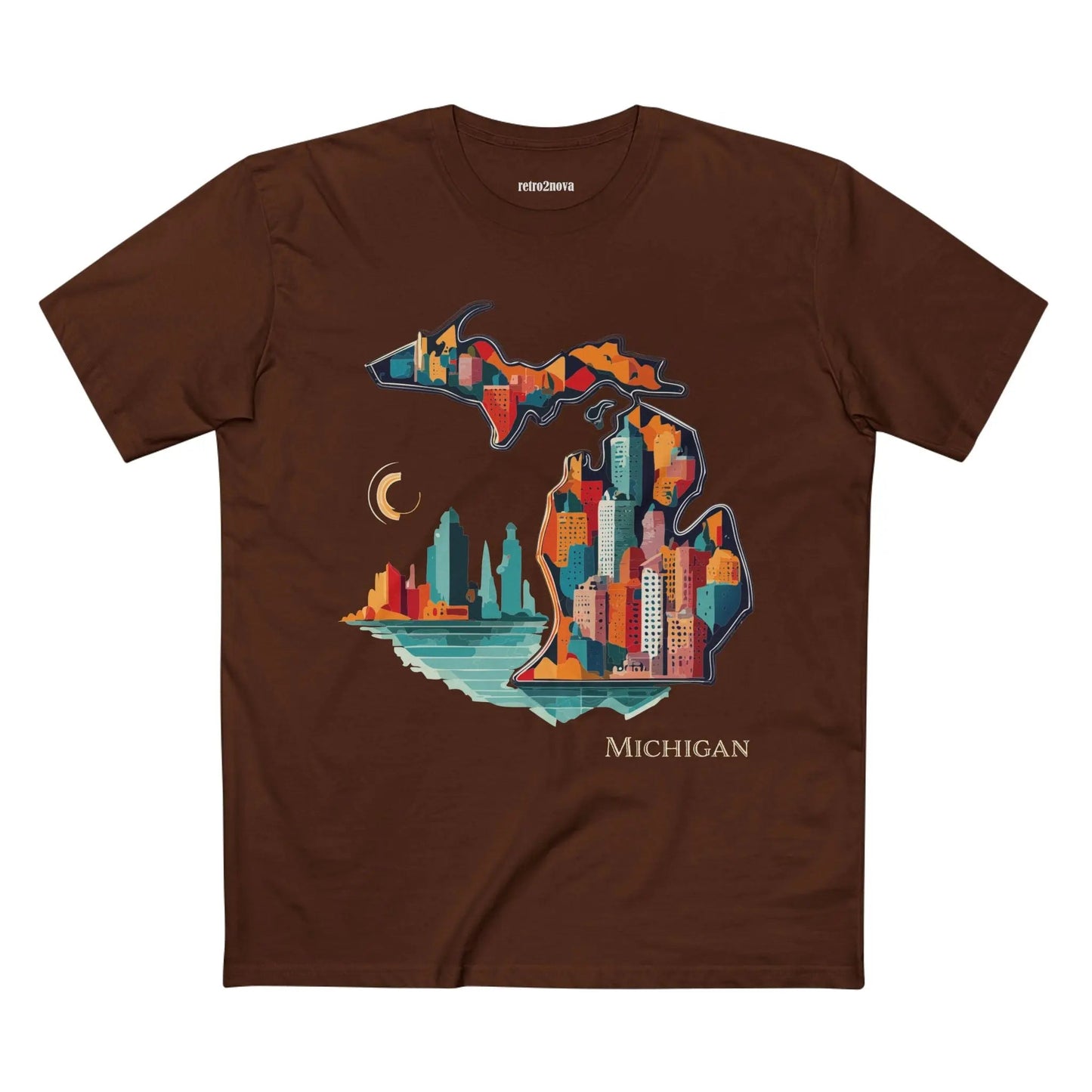 Michigan State Shirt Unisex Premium Cotton Tee With Original Art By Retro2Nova Art Collection