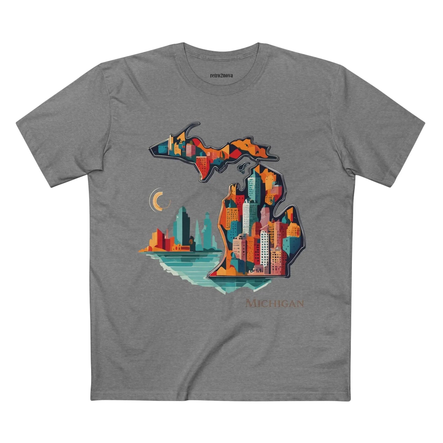 Michigan State Shirt Unisex Premium Cotton Tee With Original Art By Retro2Nova Art Collection