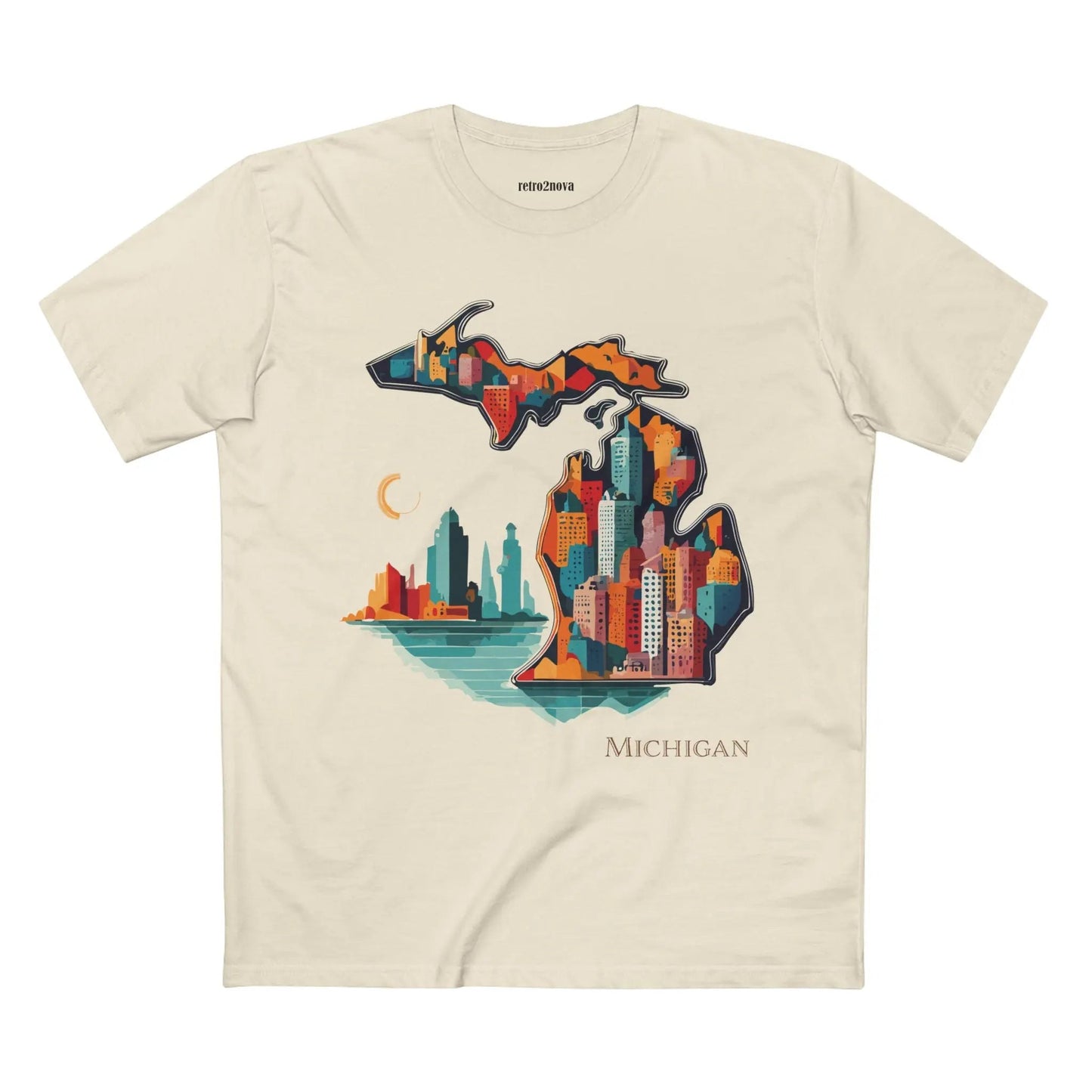 Michigan State Shirt Unisex Premium Cotton Tee With Original Art By Retro2Nova Art Collection
